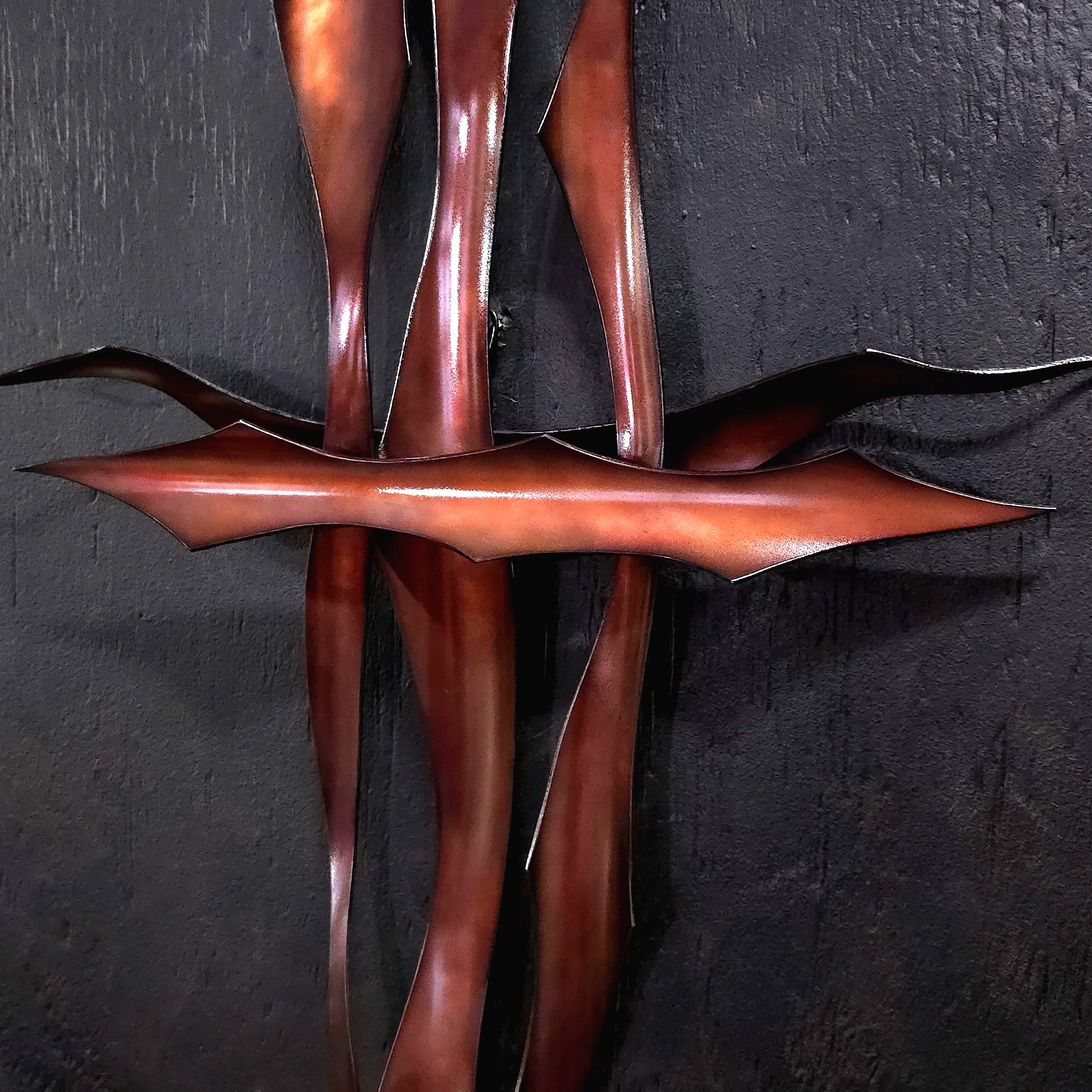 copper-trident-cross-antique-finish-center-view