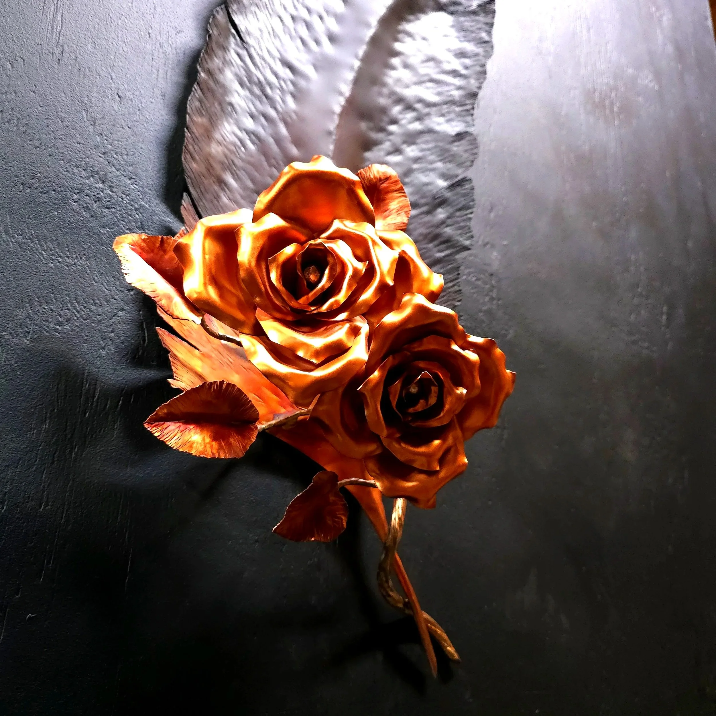 eagle-feather-memorial-with-roses-bottom-up-view