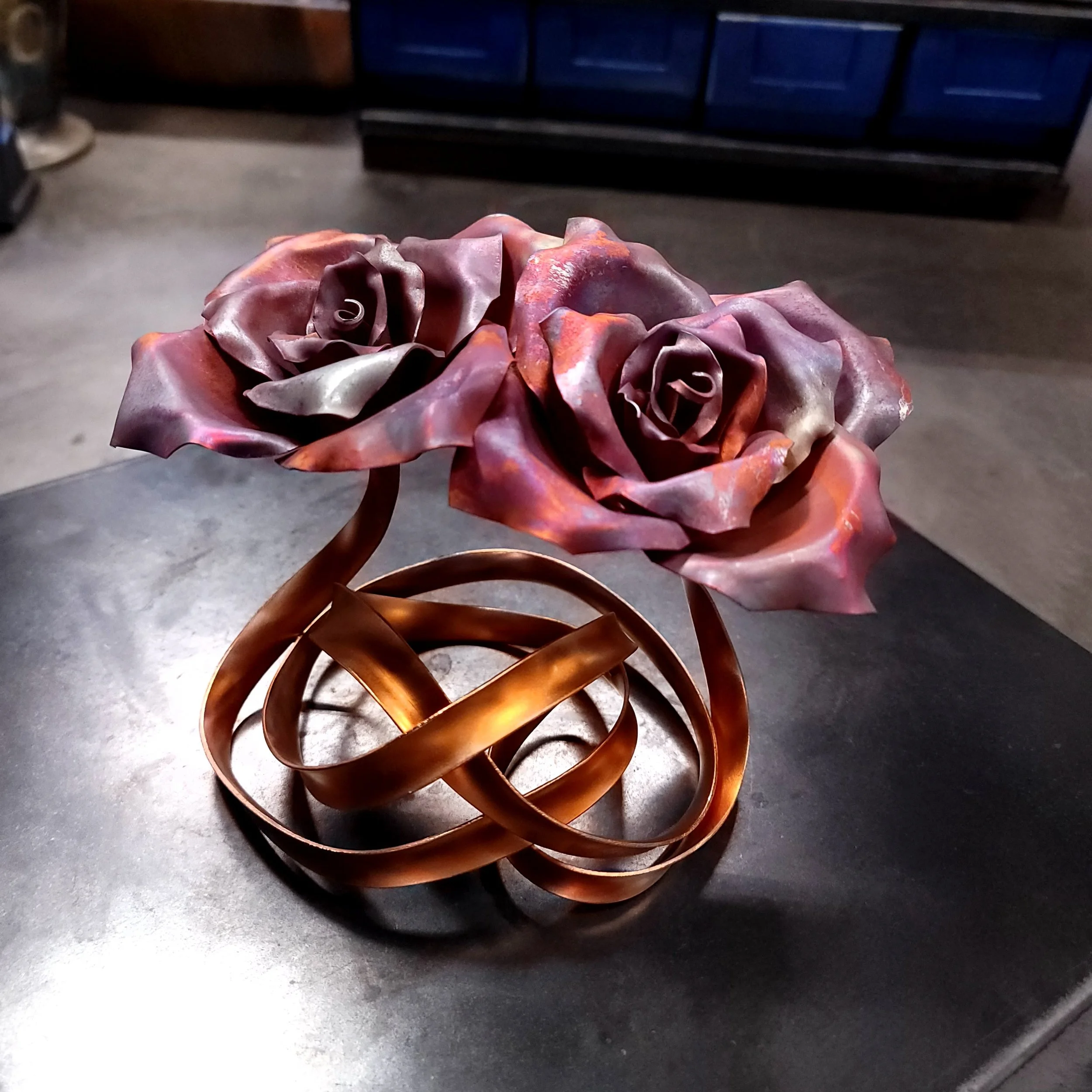 Tie the Knot Copper Roses #.1646 ribbon