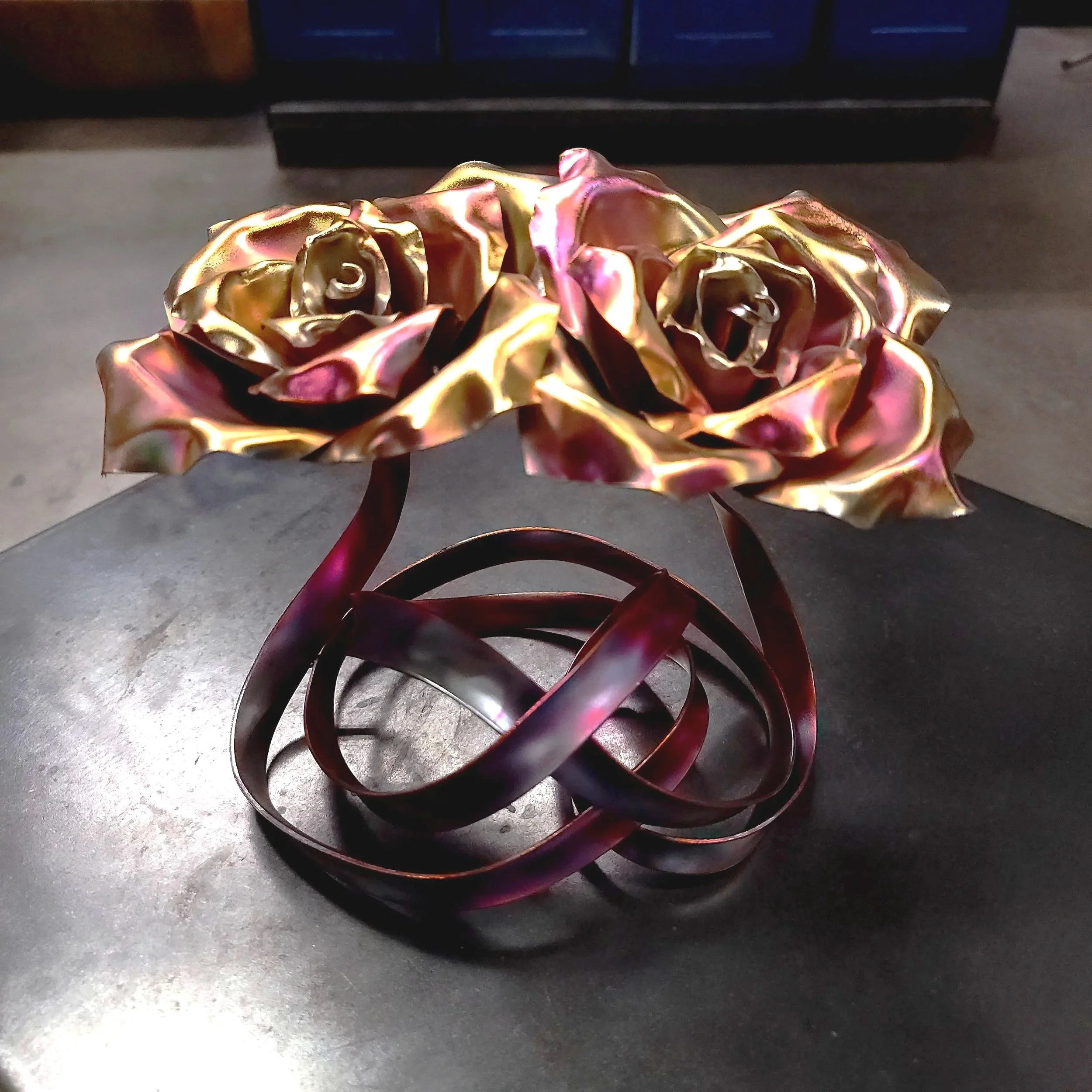 Tie the Knot Copper Roses #.1646 ribbon