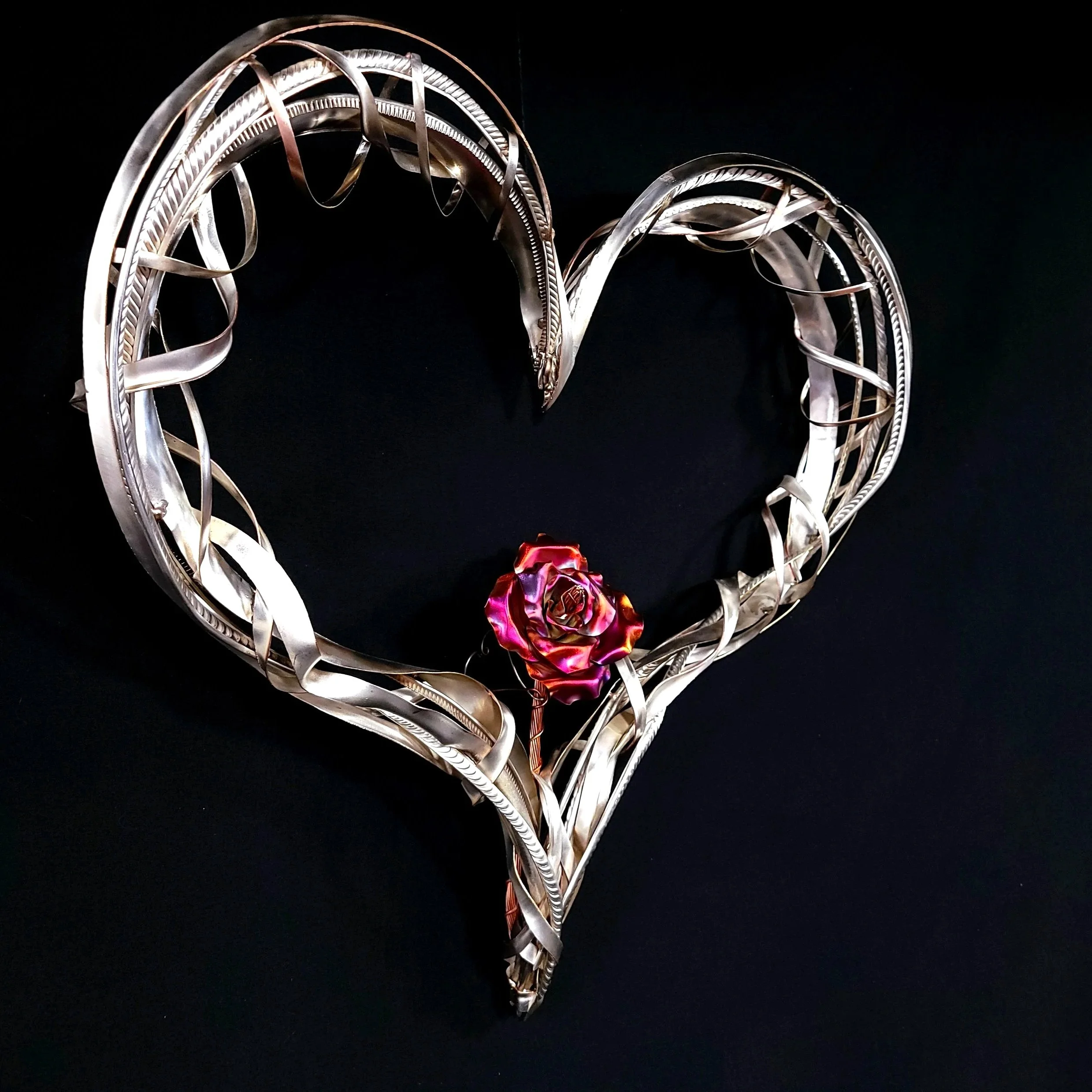 silver-heart-wall-art-single-rose-front-left