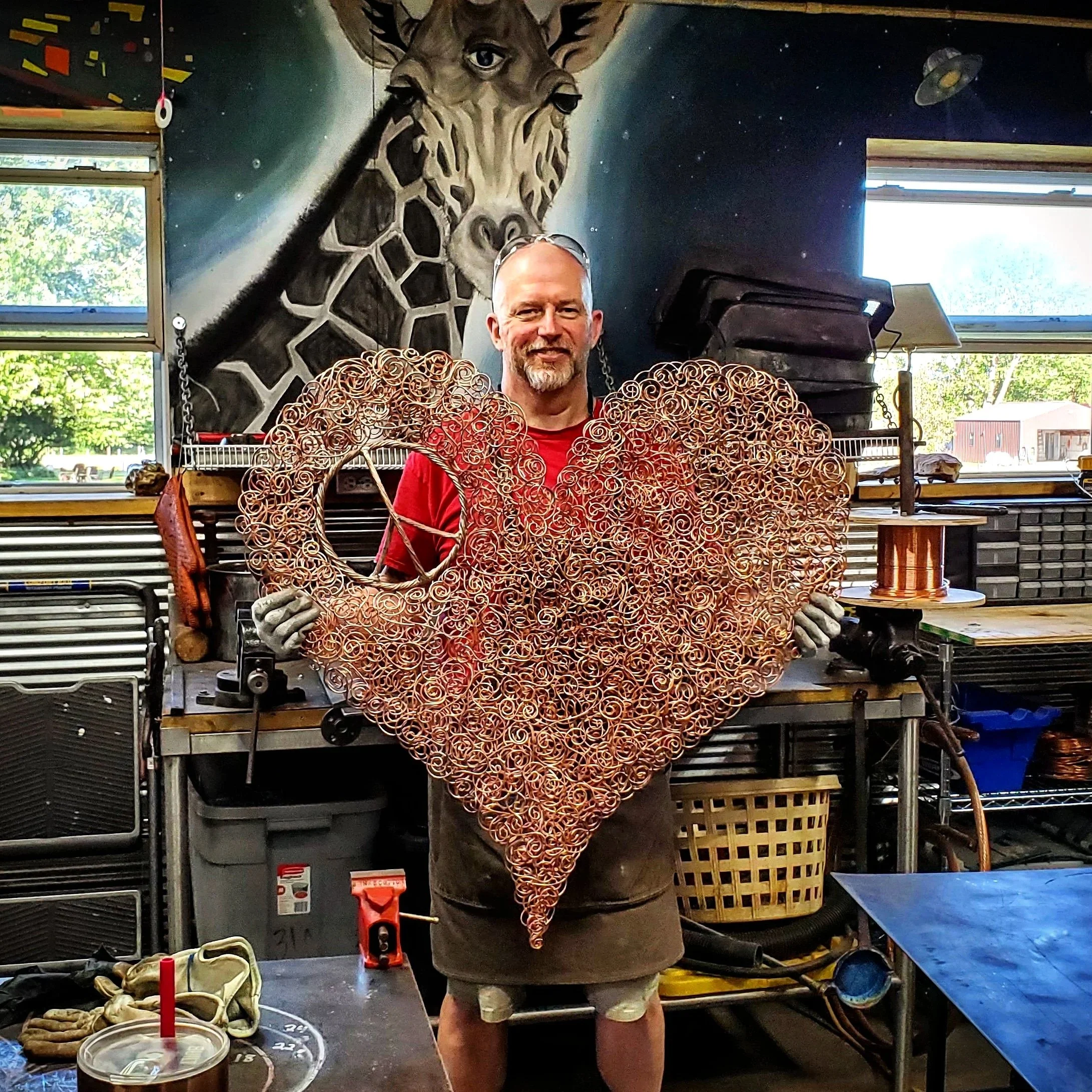 Copper Coil Peace Heart #.1813