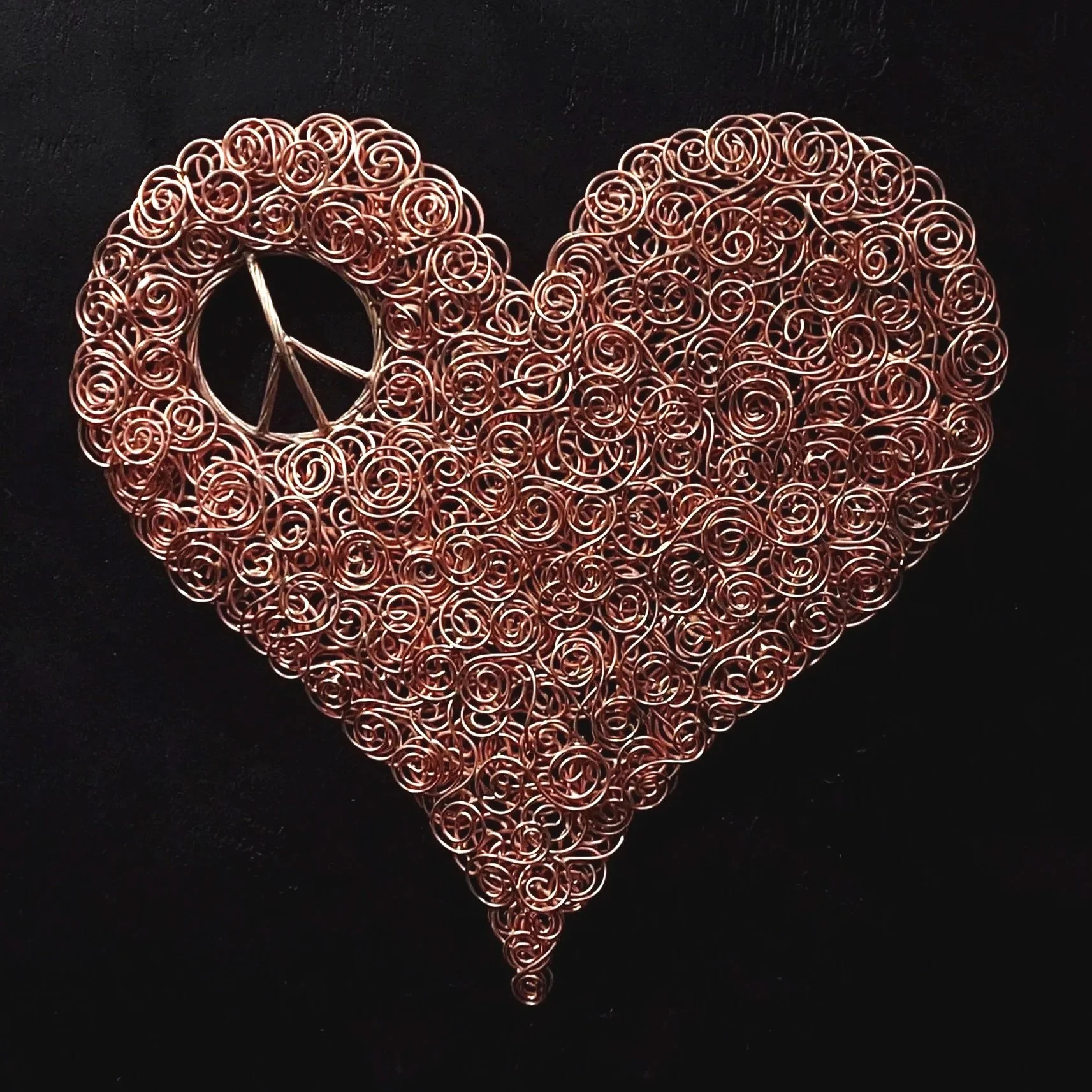 Copper Coil Peace Heart #.1813