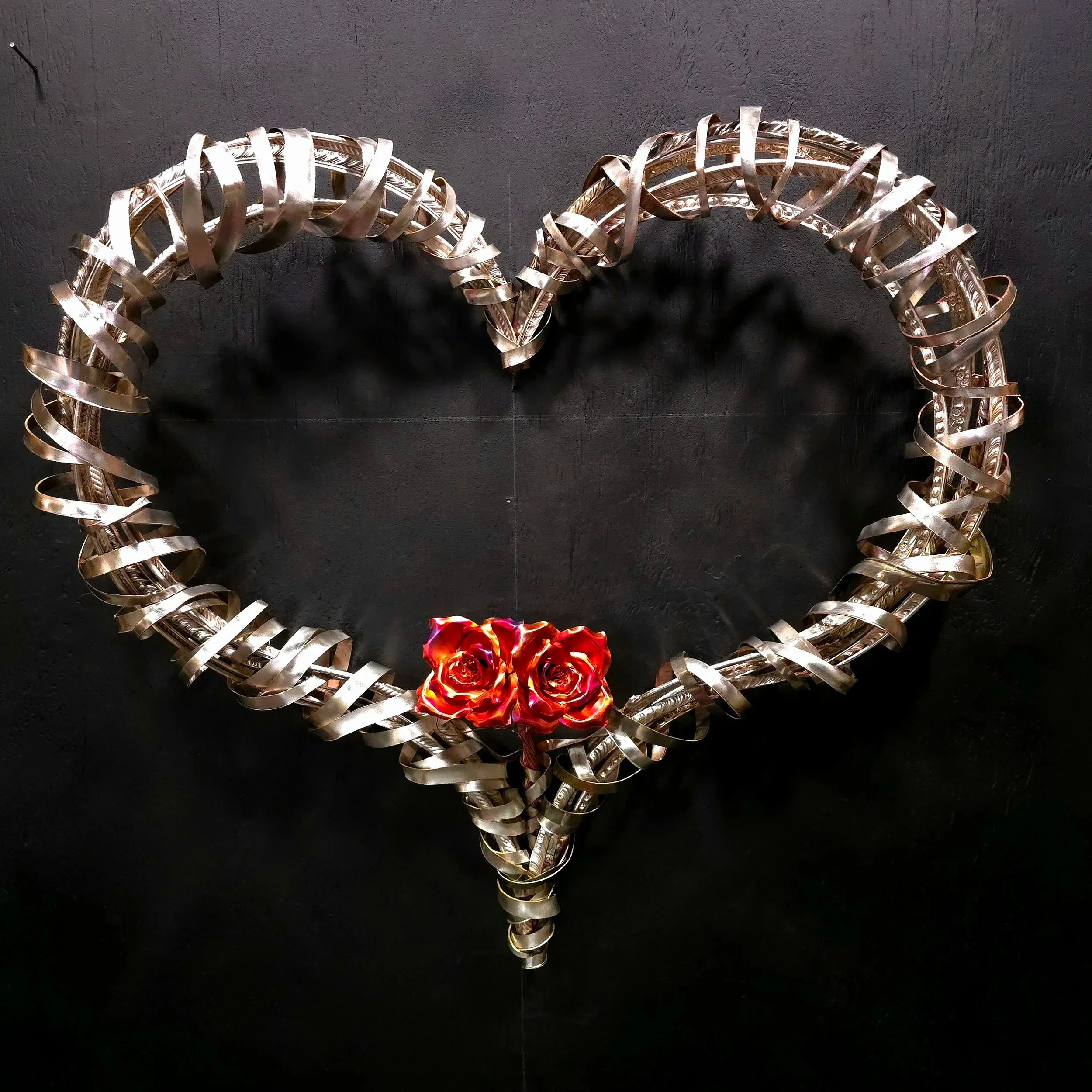 Passion of Love Heart Double Roses #.1928