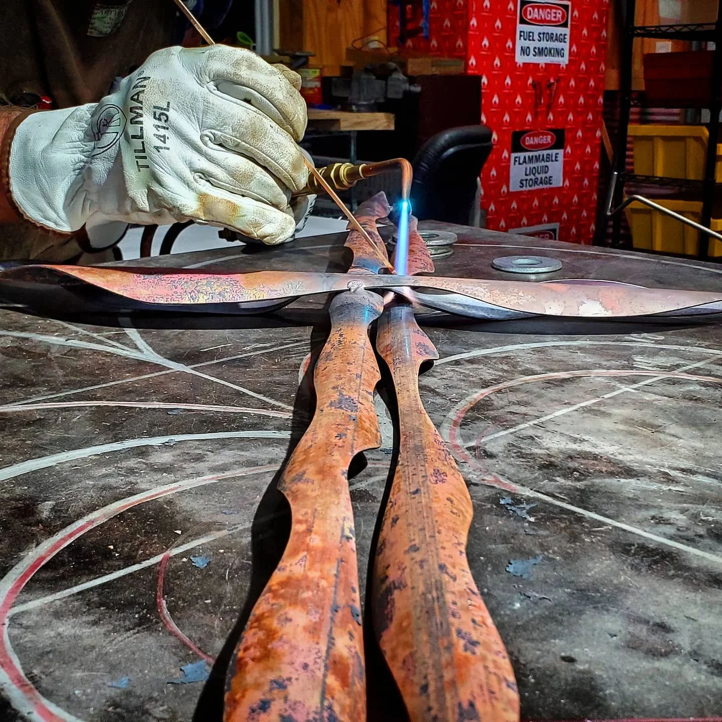 papal-copper-cross-antique-finish-work-in-progress
