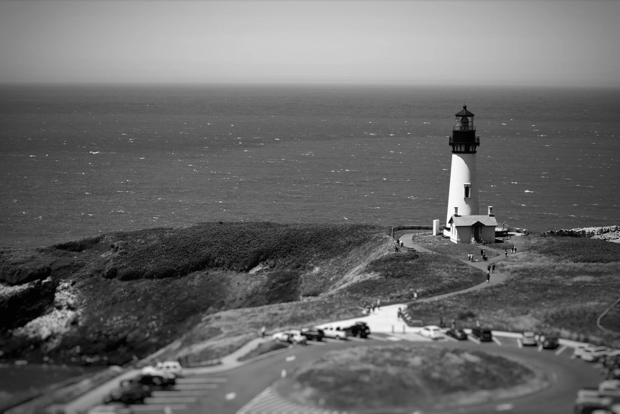 Yaquina Head Lighthouse B/W