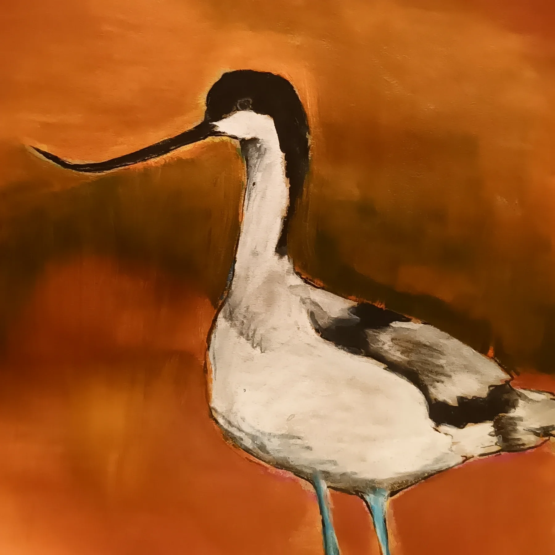The Avocet (ink and watercolour on paper 2024)