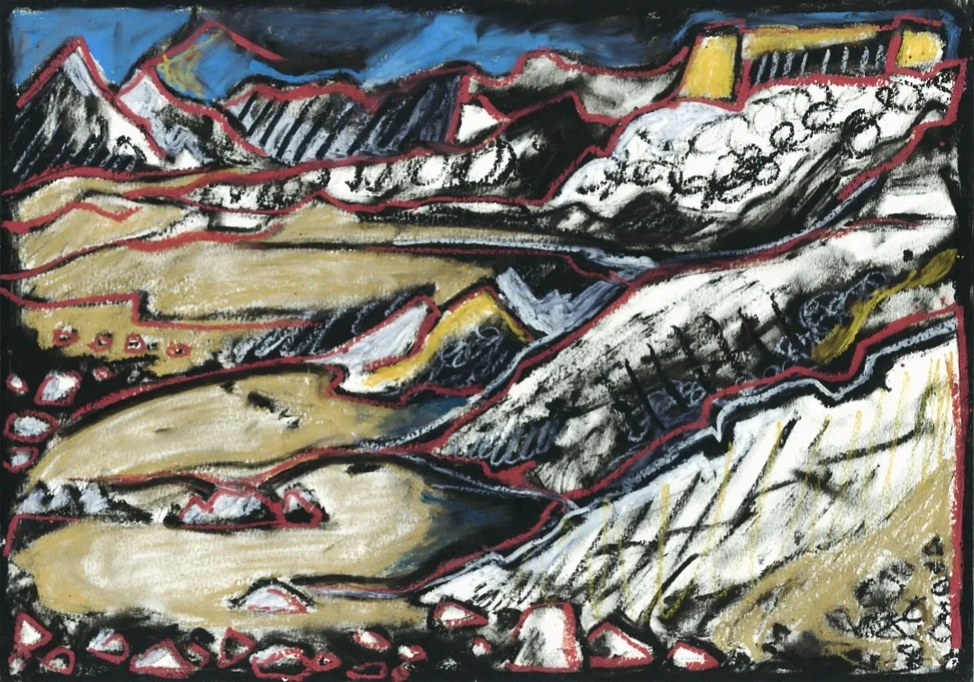 Seascape no.2 (oil pasel on paper 2024)