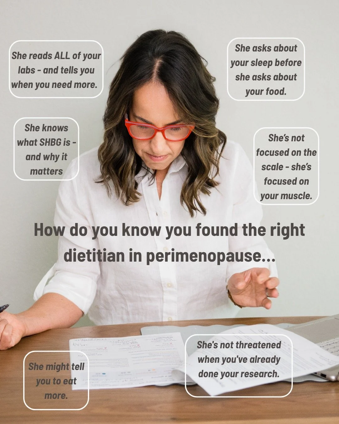 Finding the right dietitian in perimenopause is definitely not about finding someone who will hand you a meal plan and send you on your way. 🙅&zwj;♀️

It's about finding someone who looks at the full picture. Your labs, your sleep, your stress, your