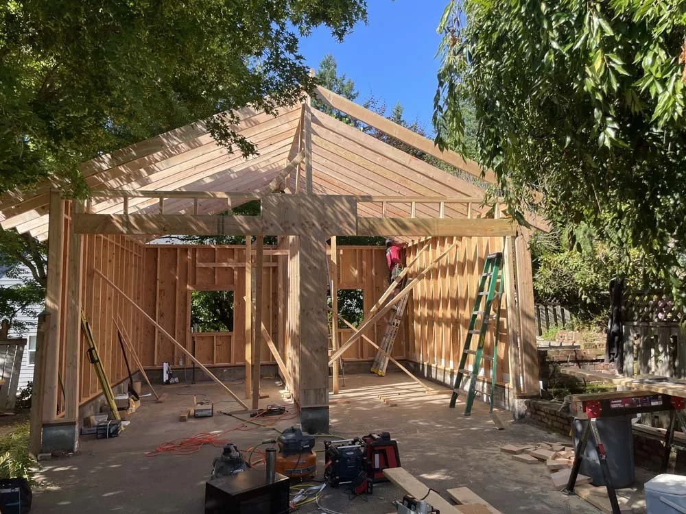 Garage framing work