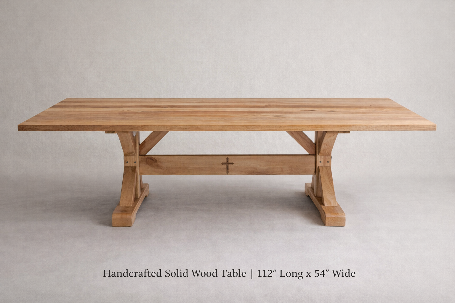 custom hard maple trestle table