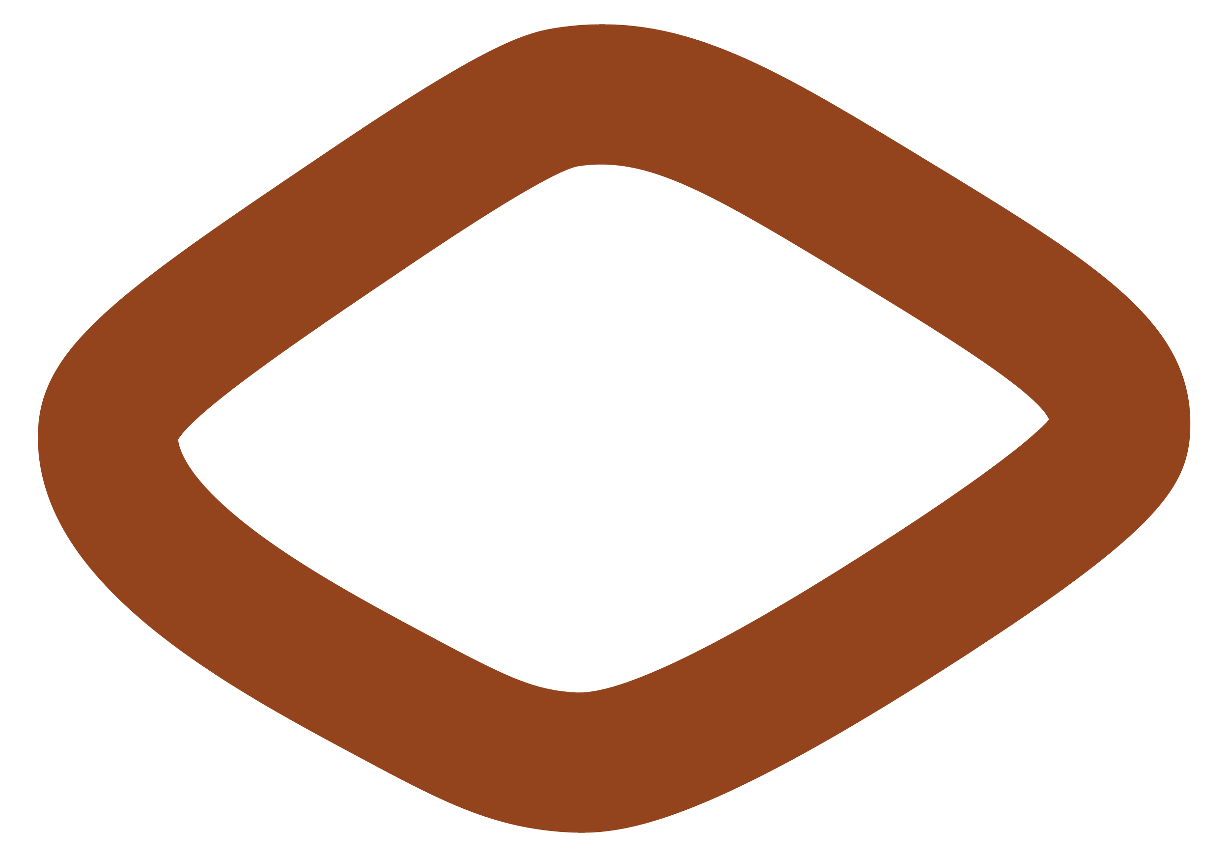 Black and brown logo with a diamond shape and a curved border.