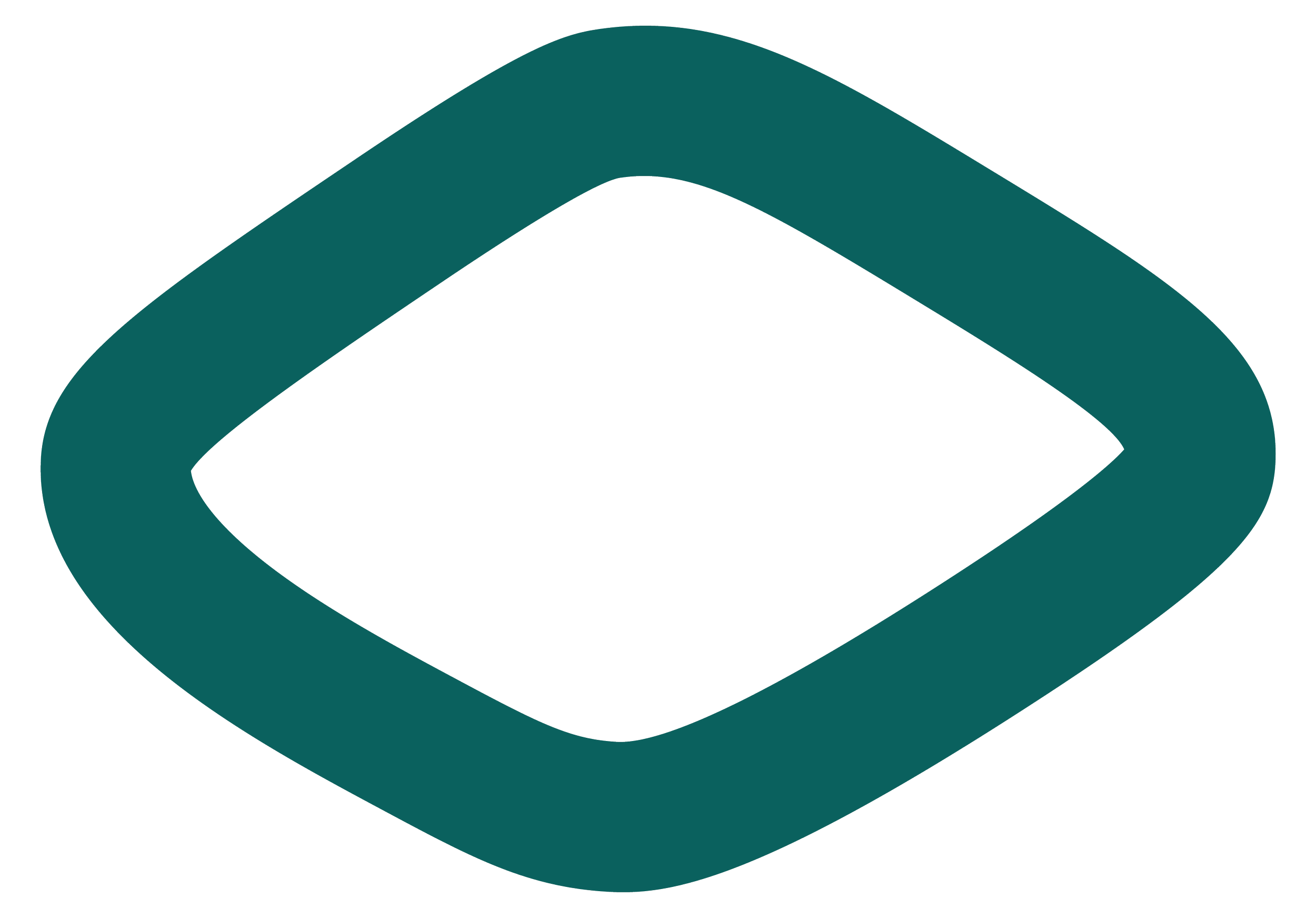 A teal and black diamond-shaped logo with a rounded border.
