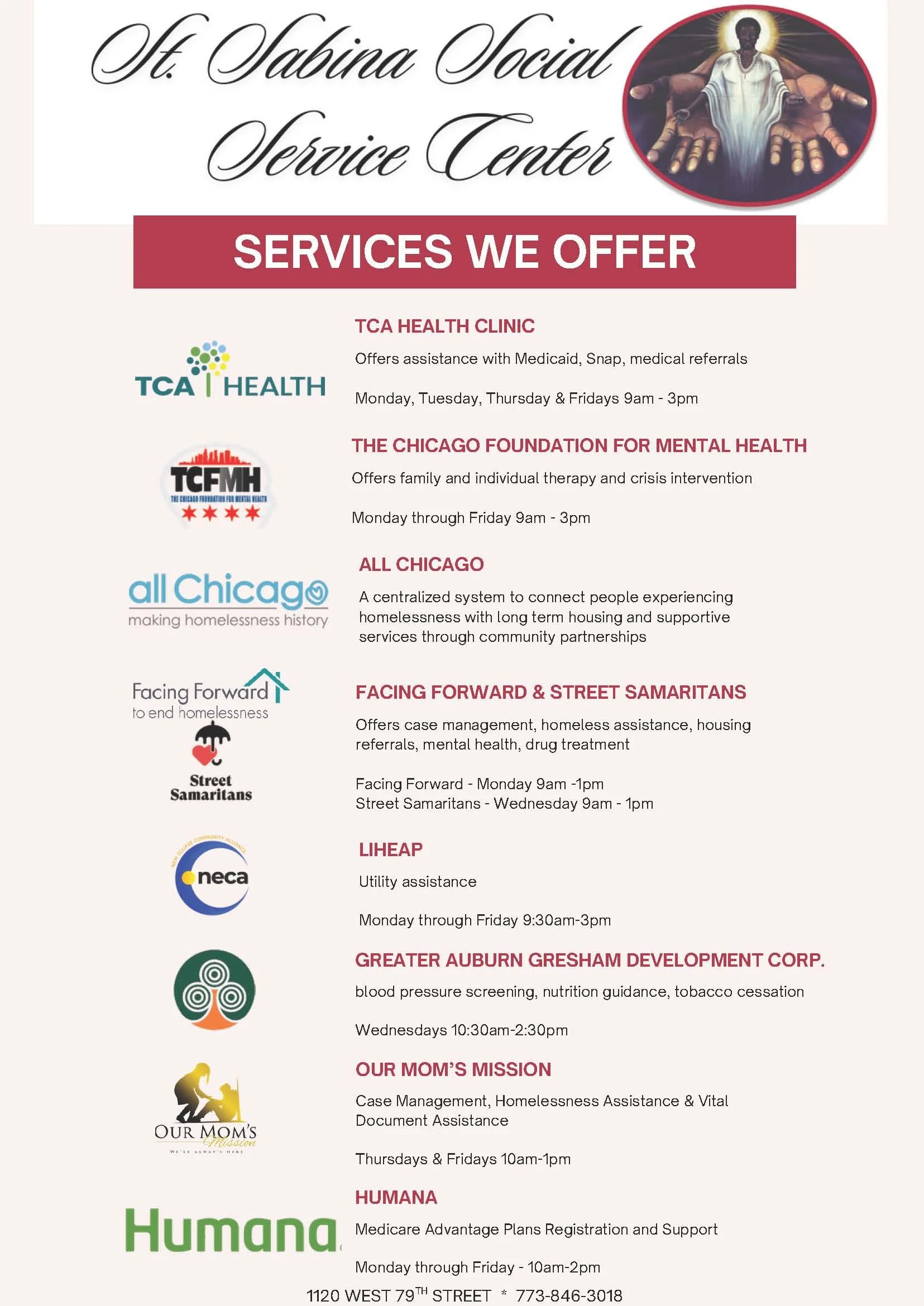 St. Sabina Social Services Center Services Offered