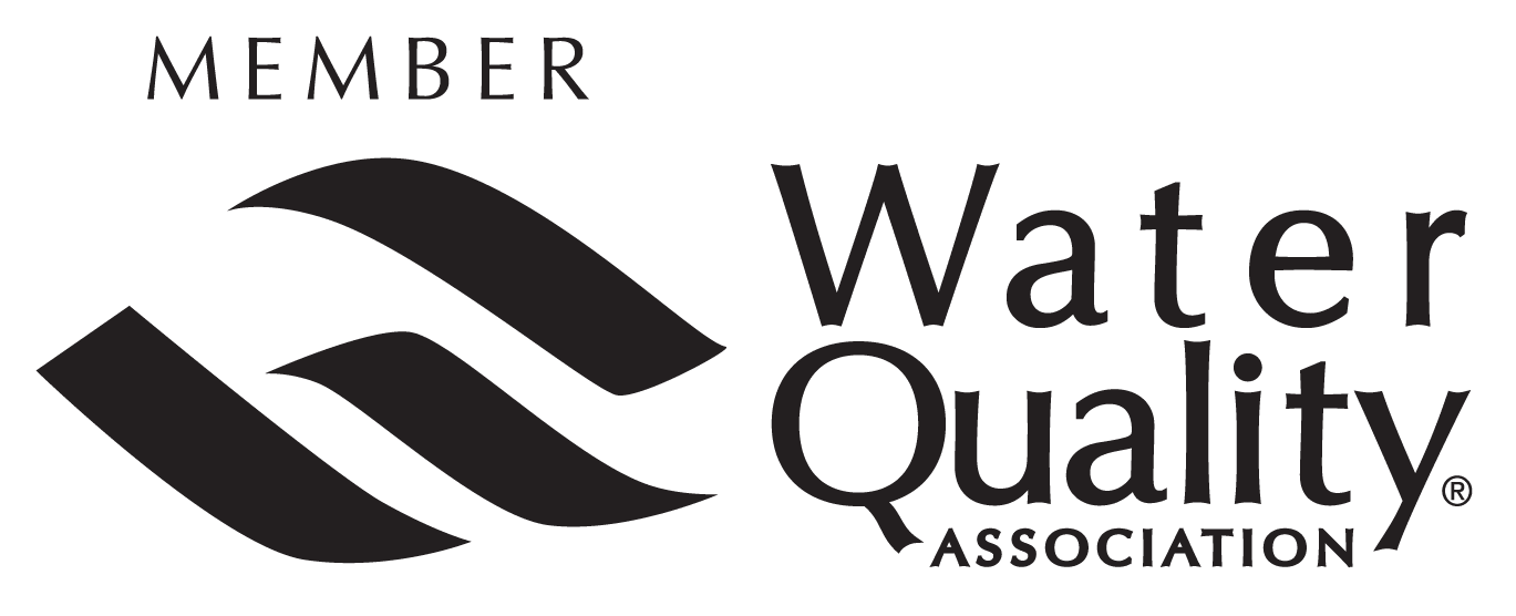 Water Quality Association logo with wave graphic and text 'Member Water Quality Association'.