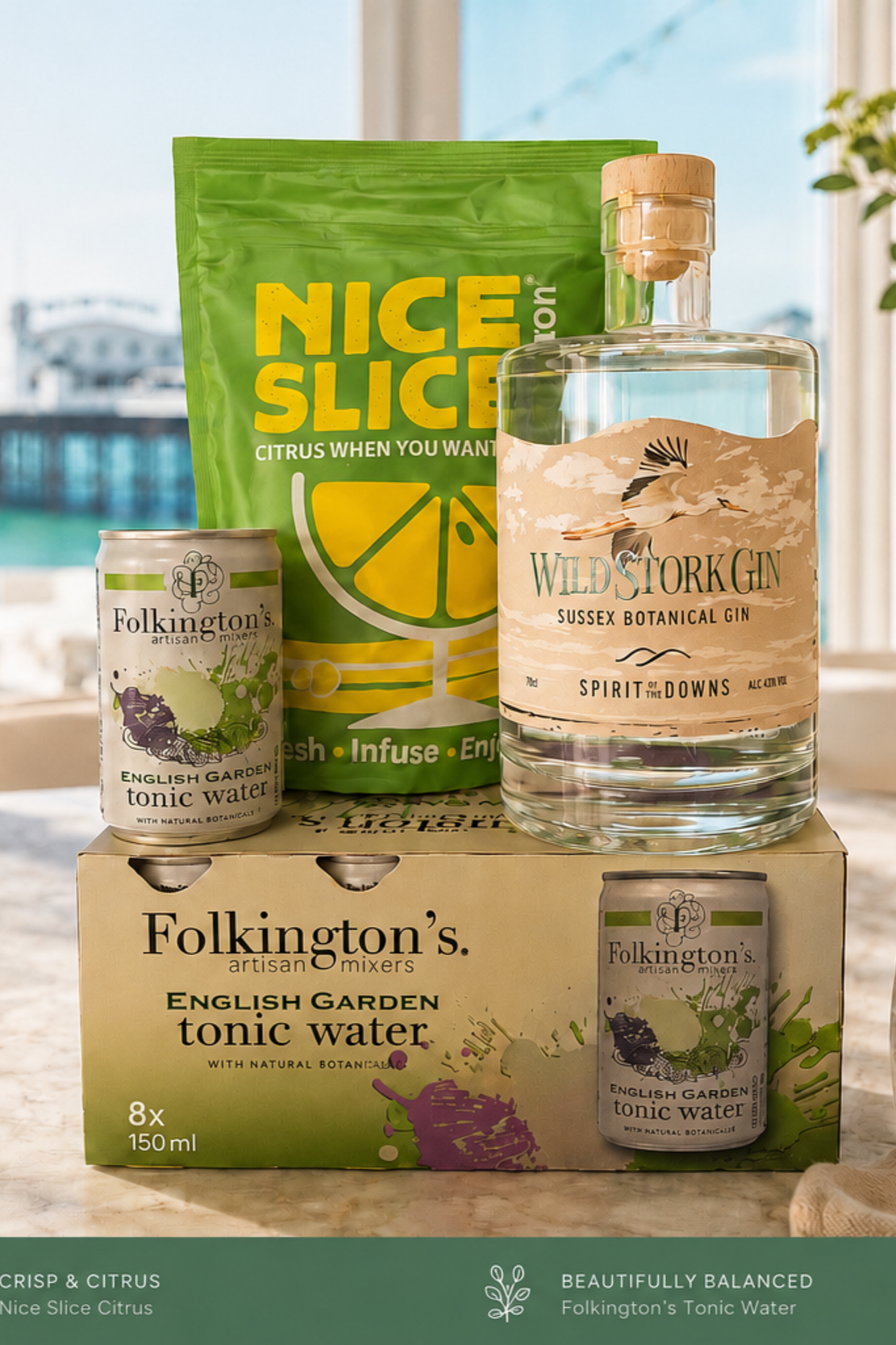 Wild Stork Gin, English Garden Tonic & Dehydrated Lemon – 70cl / 43% ABV