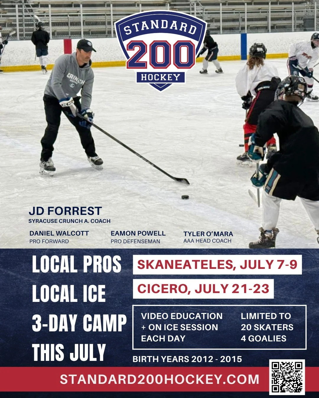 🏒 Local Pros. Local Ice. Real Development.

This July, Standard 200 Hockey is bringing professional-level coaching right to your backyard and spots are extremely limited.

JD Forrest (Syracuse Crunch A. Coach), Daniel Walcott (Pro Forward), Eamon Po