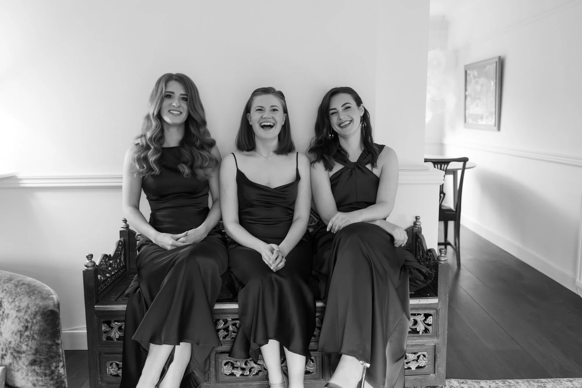 Erin getting ready at home for her intimate Glasgow city wedding