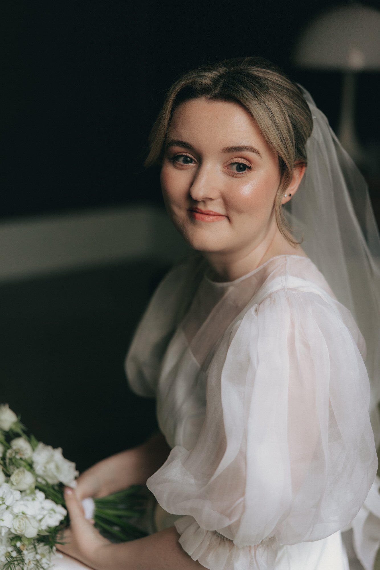 Erin and Matthew during their intimate Glasgow City Chambers wedding ceremony