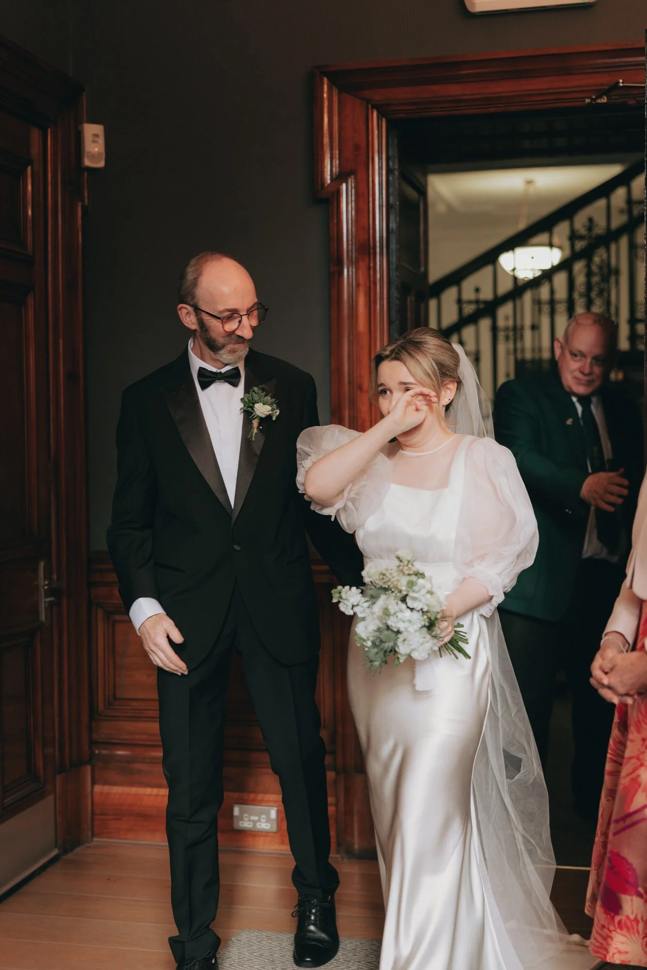 A candid moment from Erin and Matthew’s Glasgow City Chambers ceremony