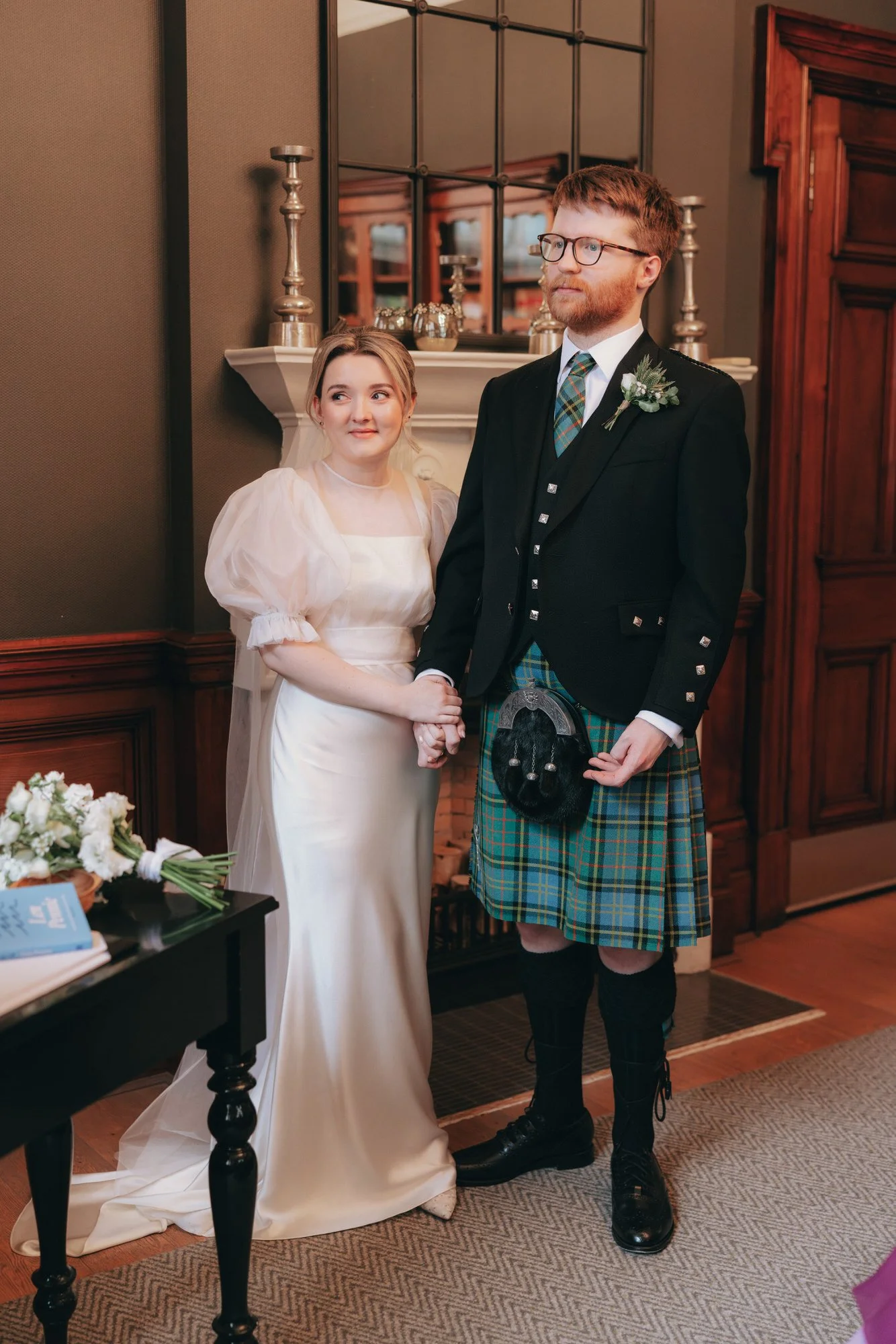Family and friends at Erin and Matthew’s relaxed Glasgow registry wedding