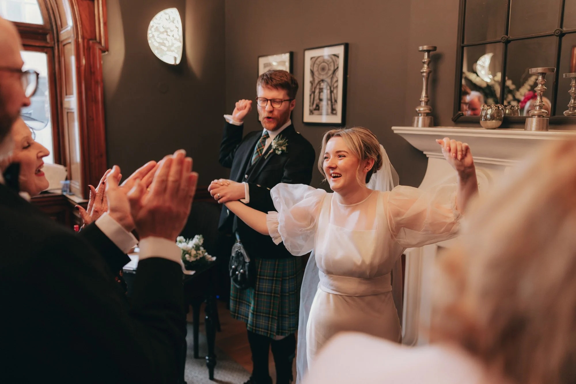 Documentary wedding photograph from the Montrose Street ceremony in Glasgow