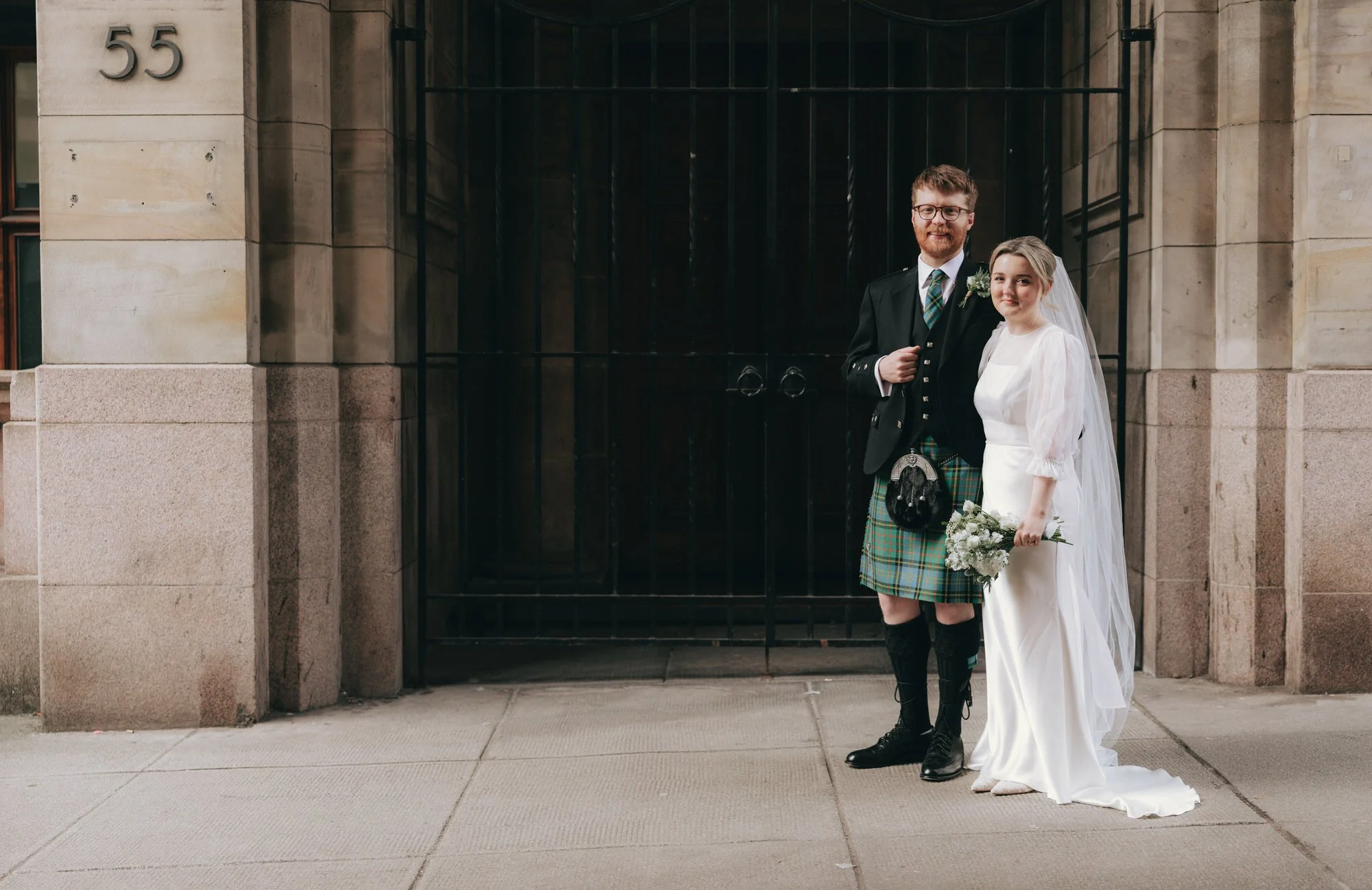 Family and friends at Erin and Matthew’s relaxed Glasgow registry wedding