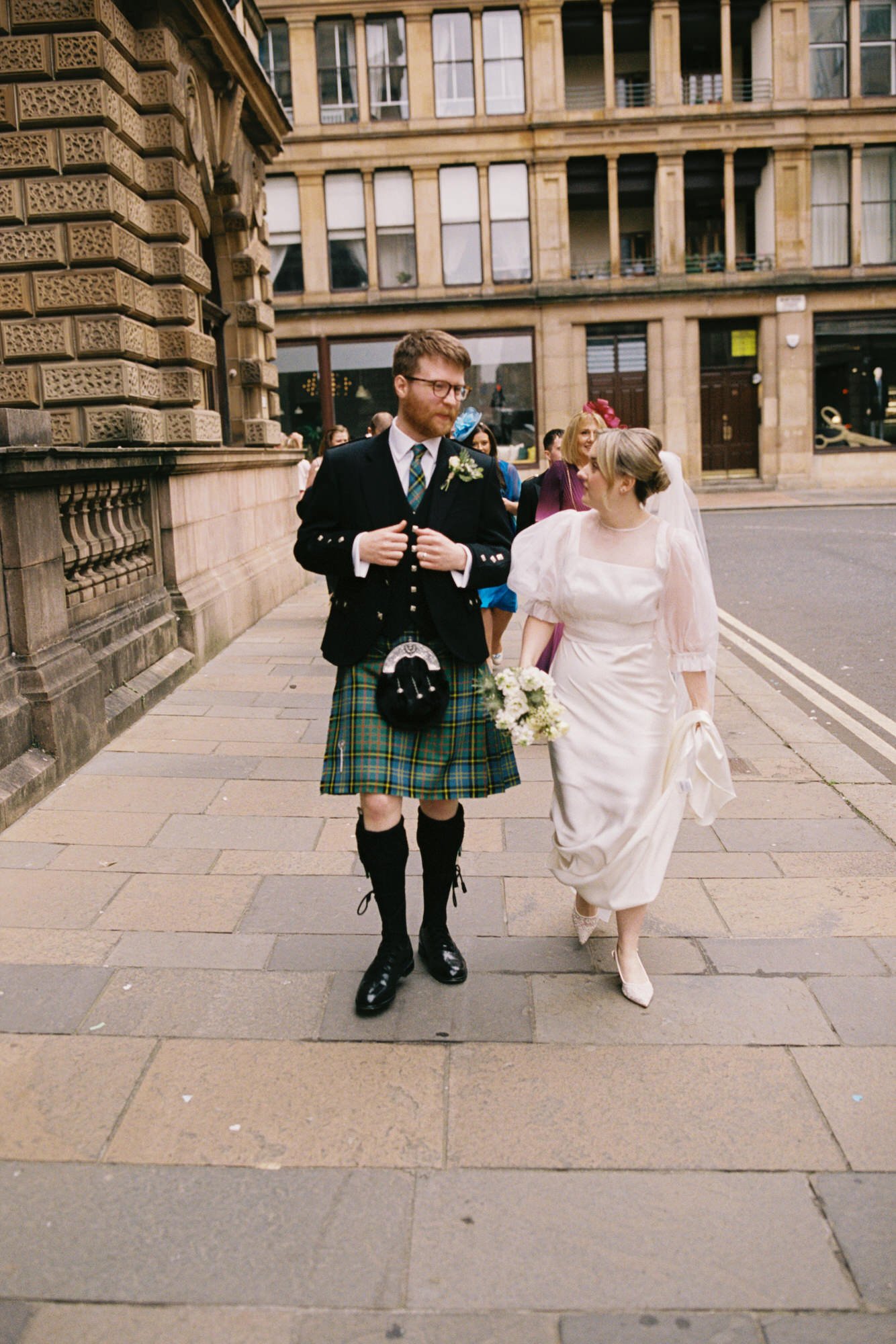 Documentary wedding photograph from the Montrose Street ceremony in Glasgow