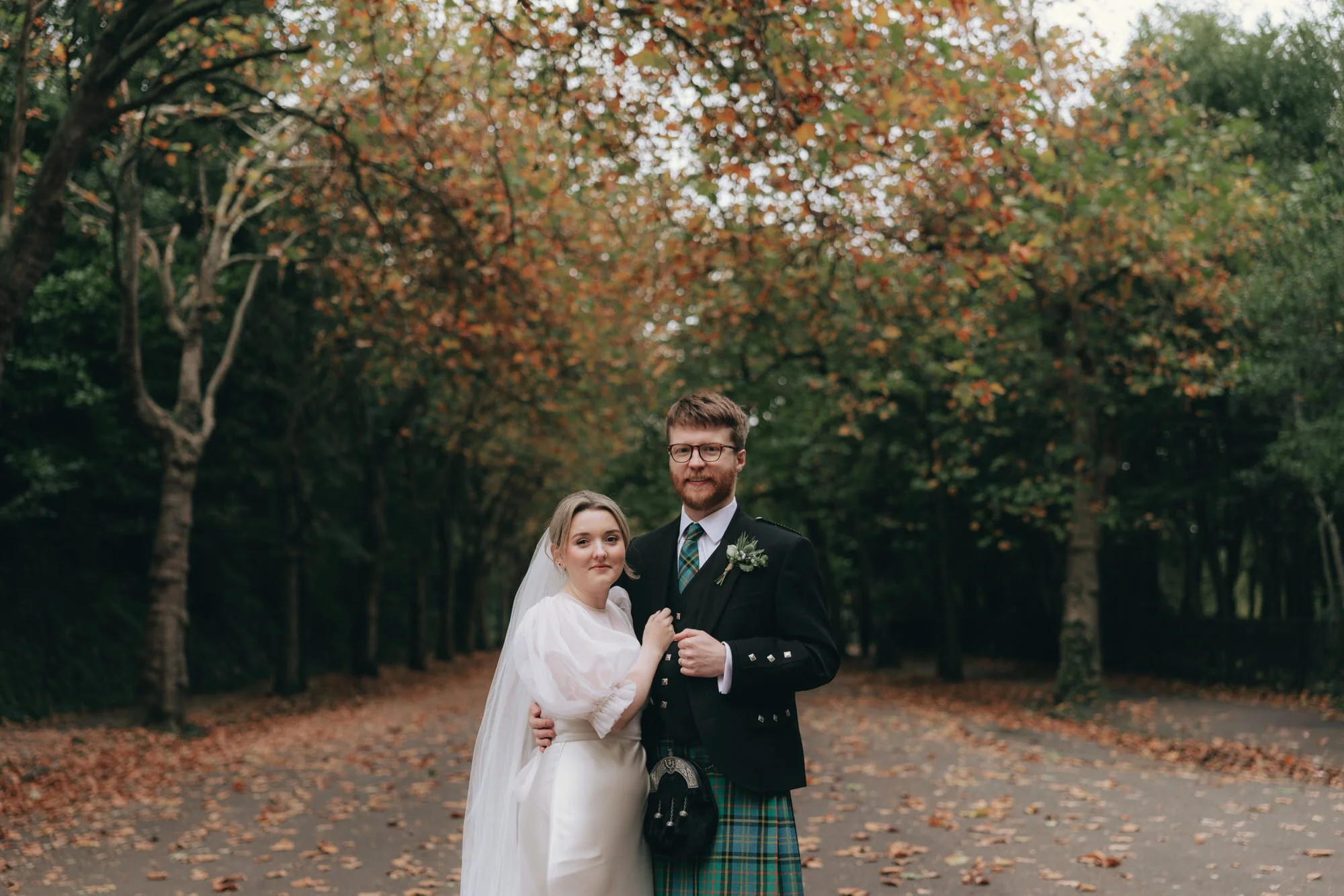 Natural Glasgow wedding portrait of Erin and Matthew after their ceremony