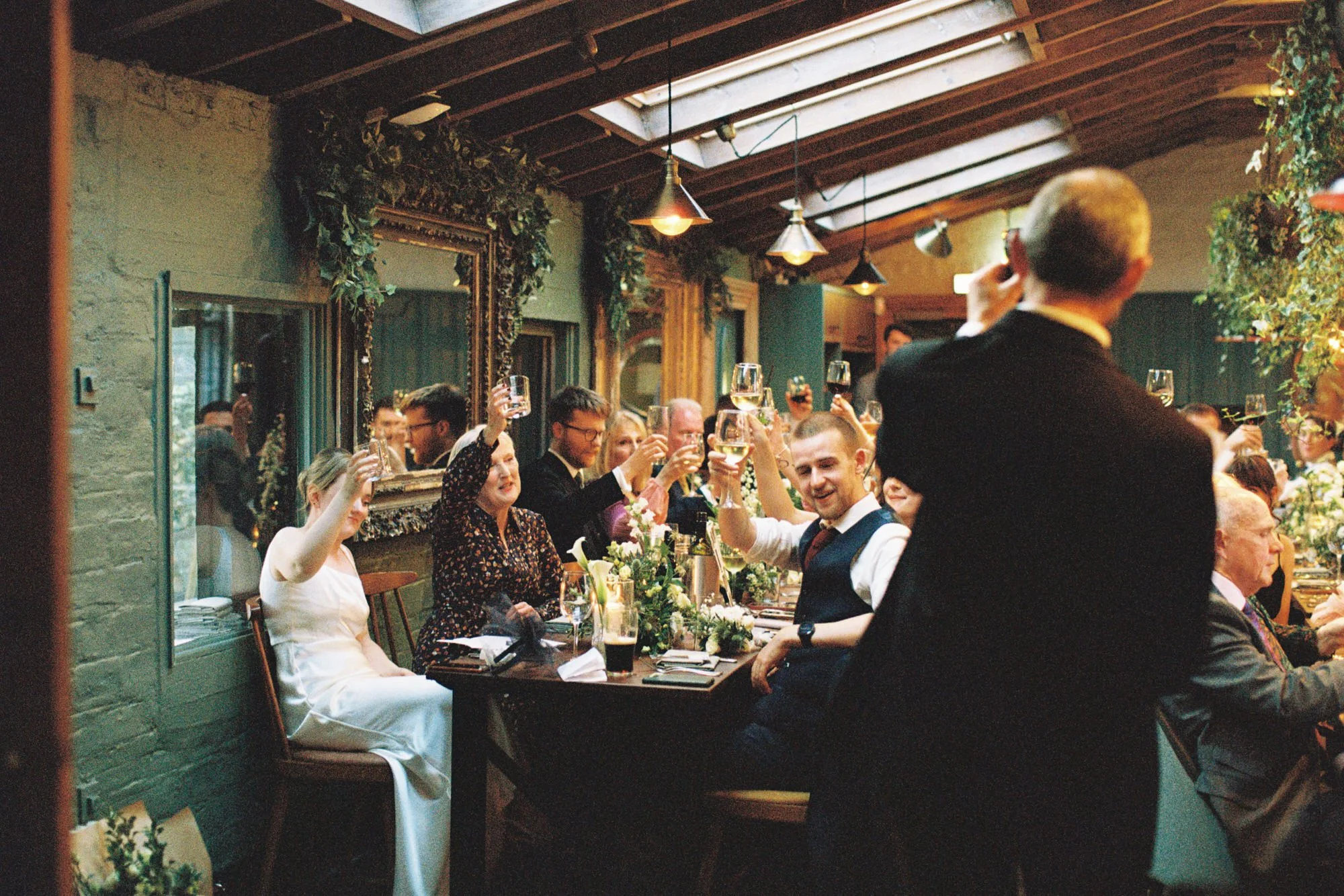 Candid evening photograph from the Ubiquitous Chip wedding reception