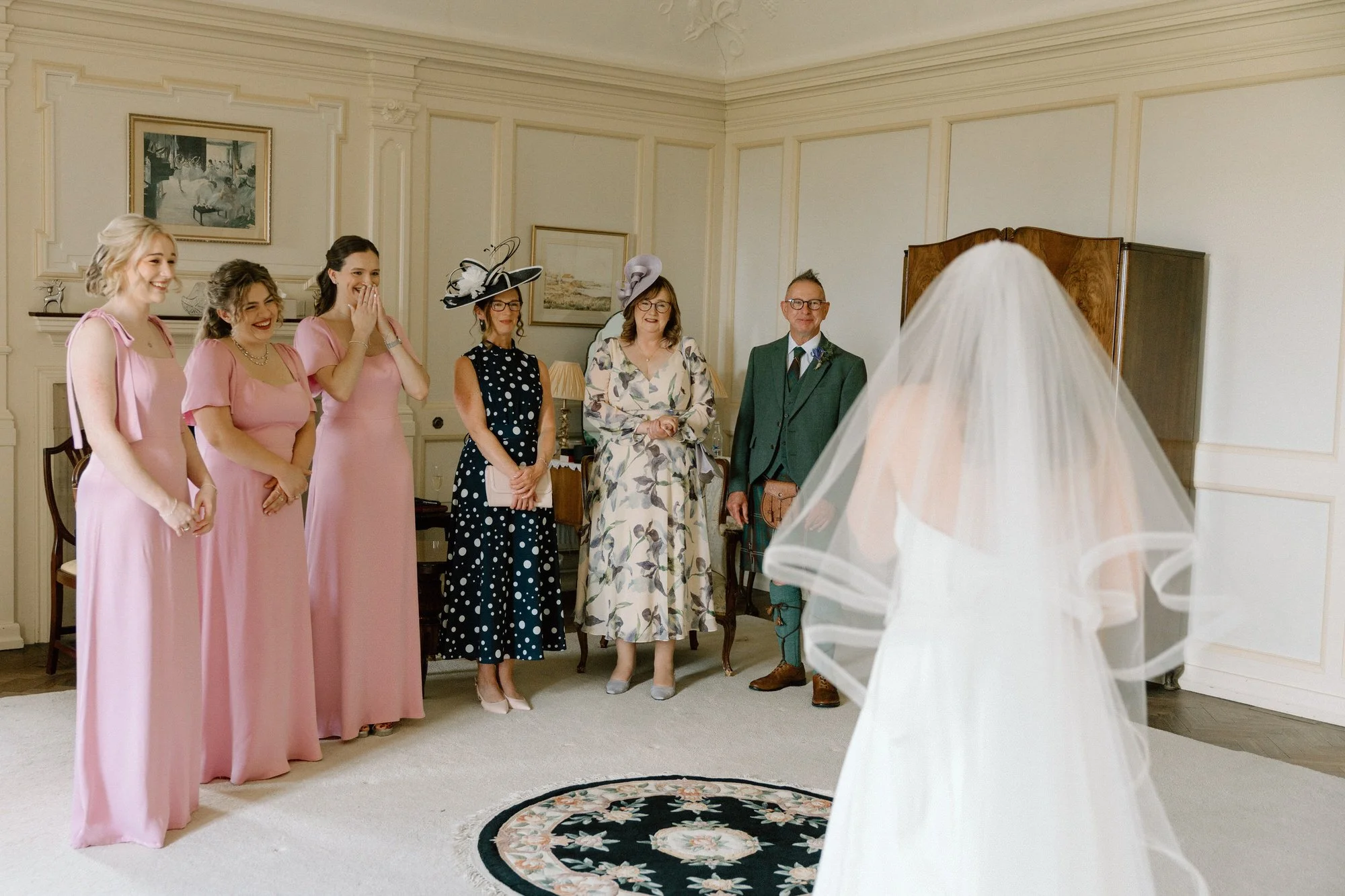 A candid moment during preparations at Rowallan Castle