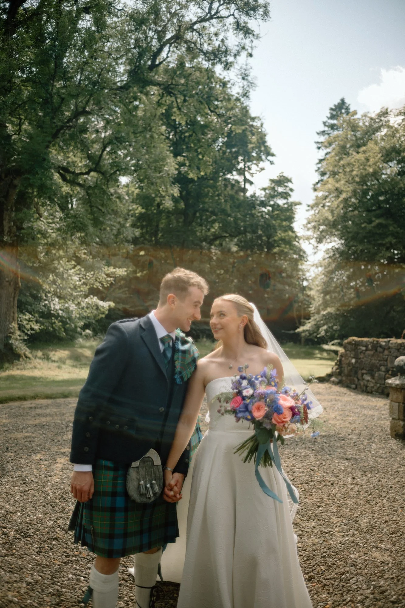 Natural wedding portrait in the Ayrshire countryside