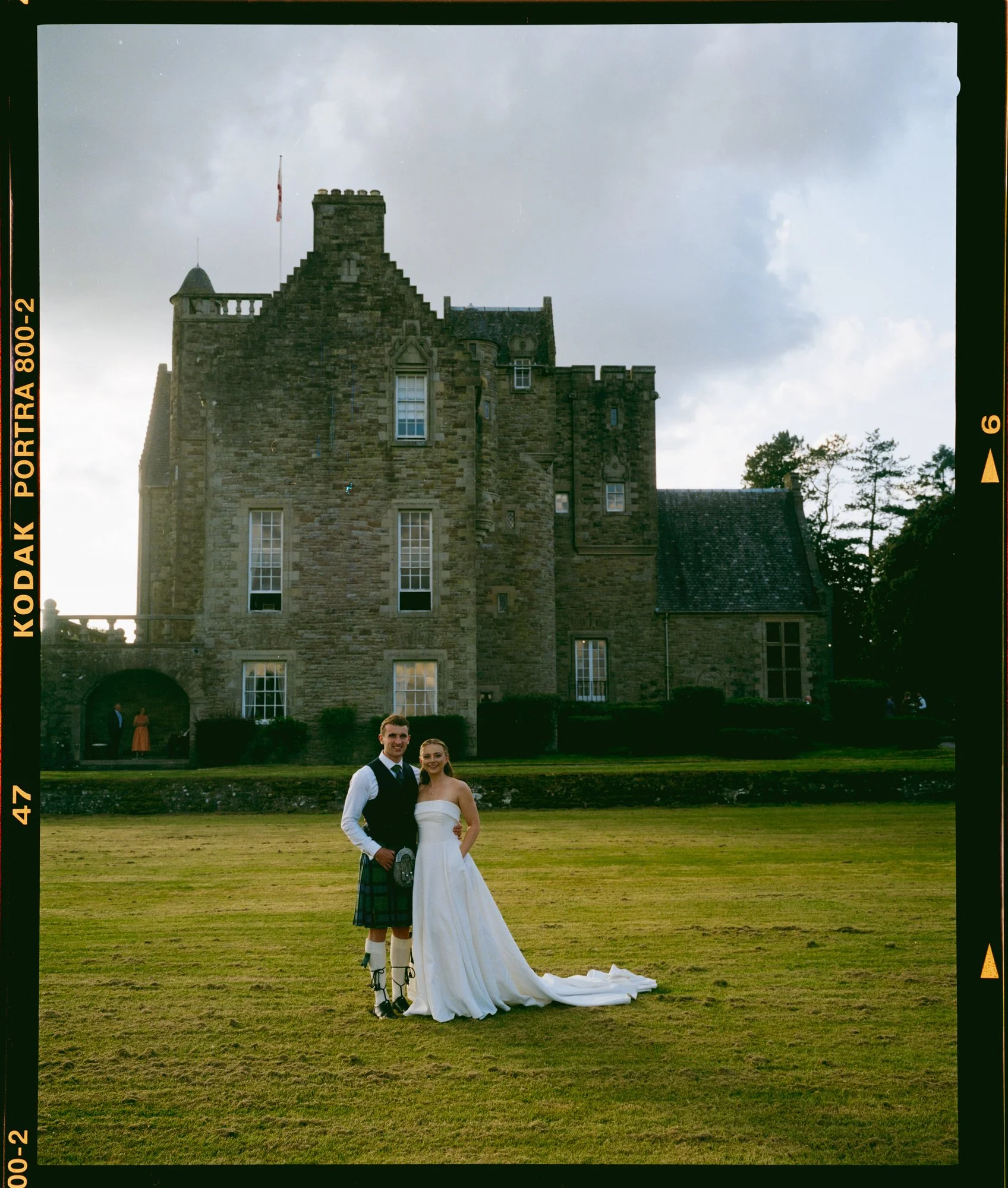 Wedding guests celebrating inside Rowallan Castle
