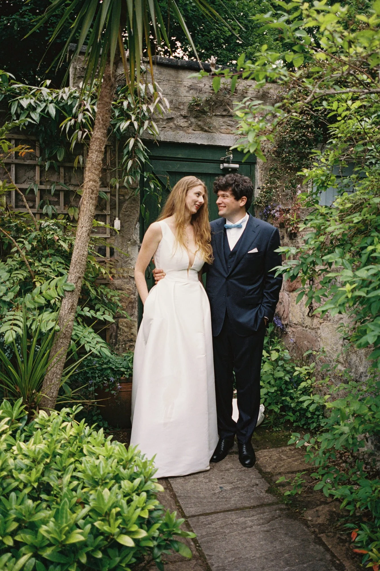 Relaxed documentary wedding moment photographed in Edinburgh