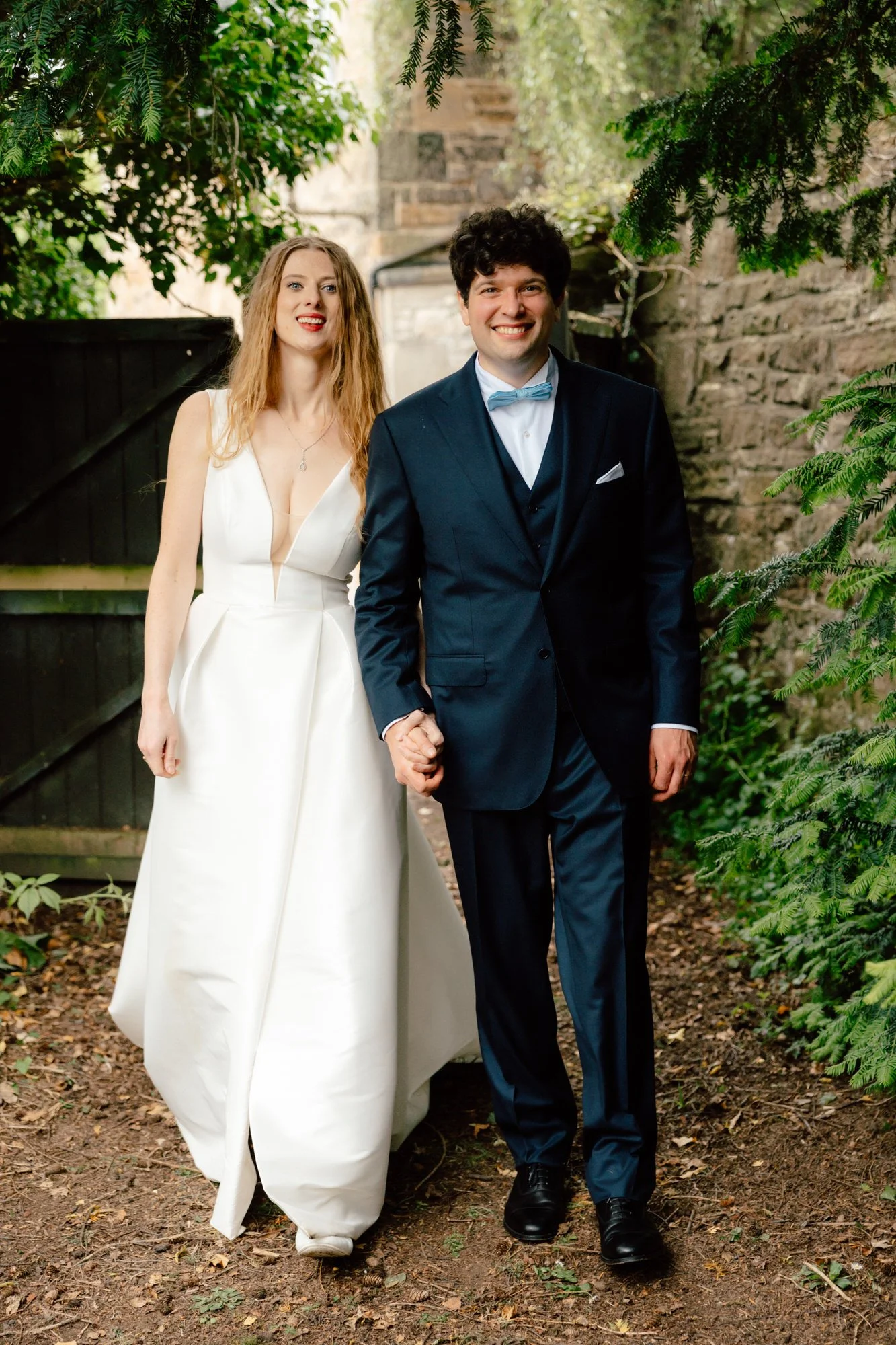 Natural wedding portrait photographed on analogue film in Edinburgh