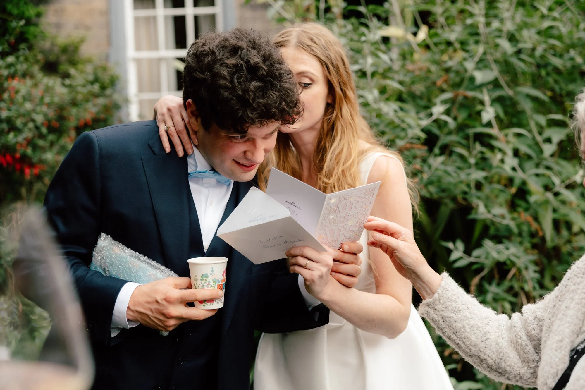 Joyful evening moment from Alessandro and Mara’s garden wedding