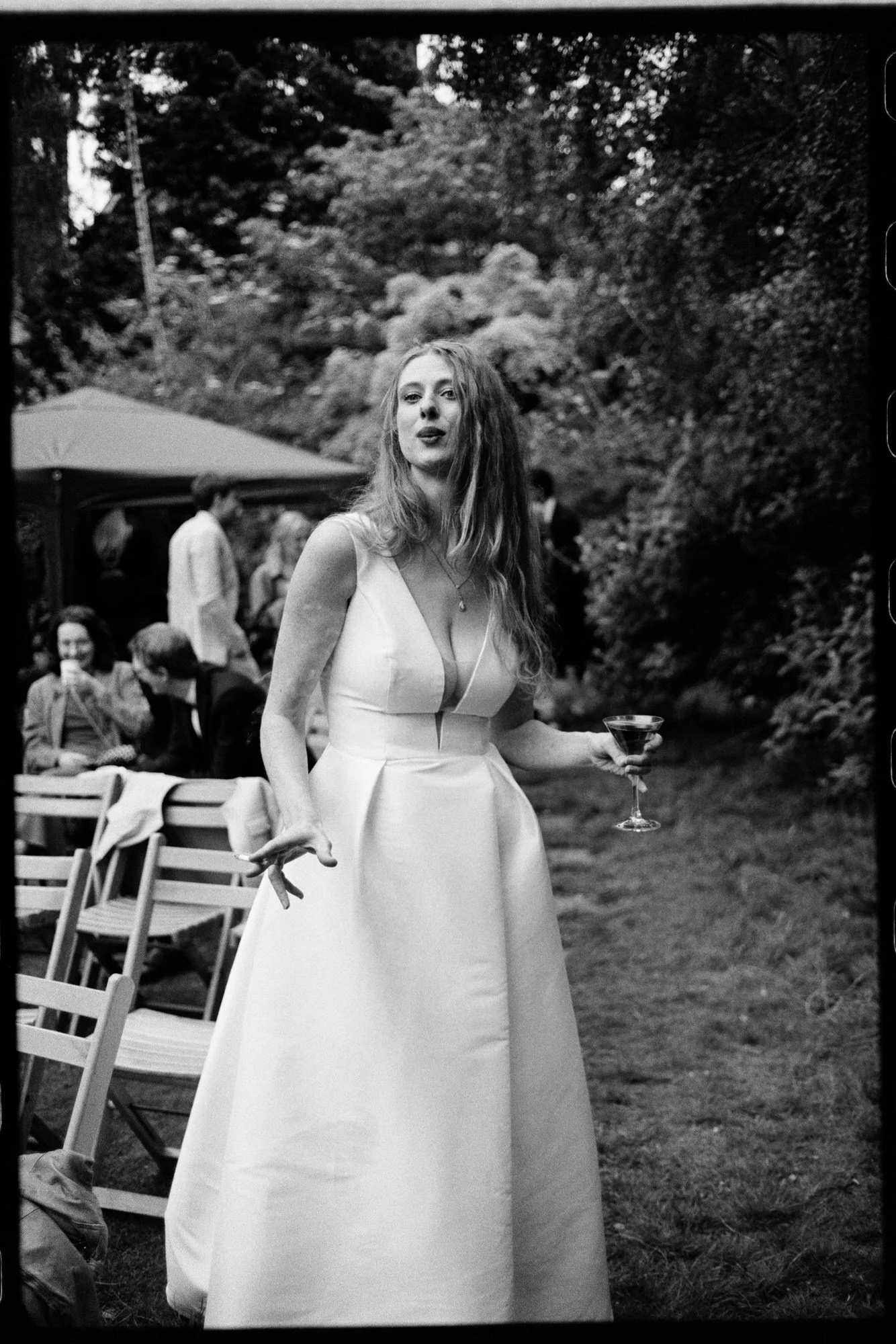 Analogue film photograph from an intimate Edinburgh garden wedding