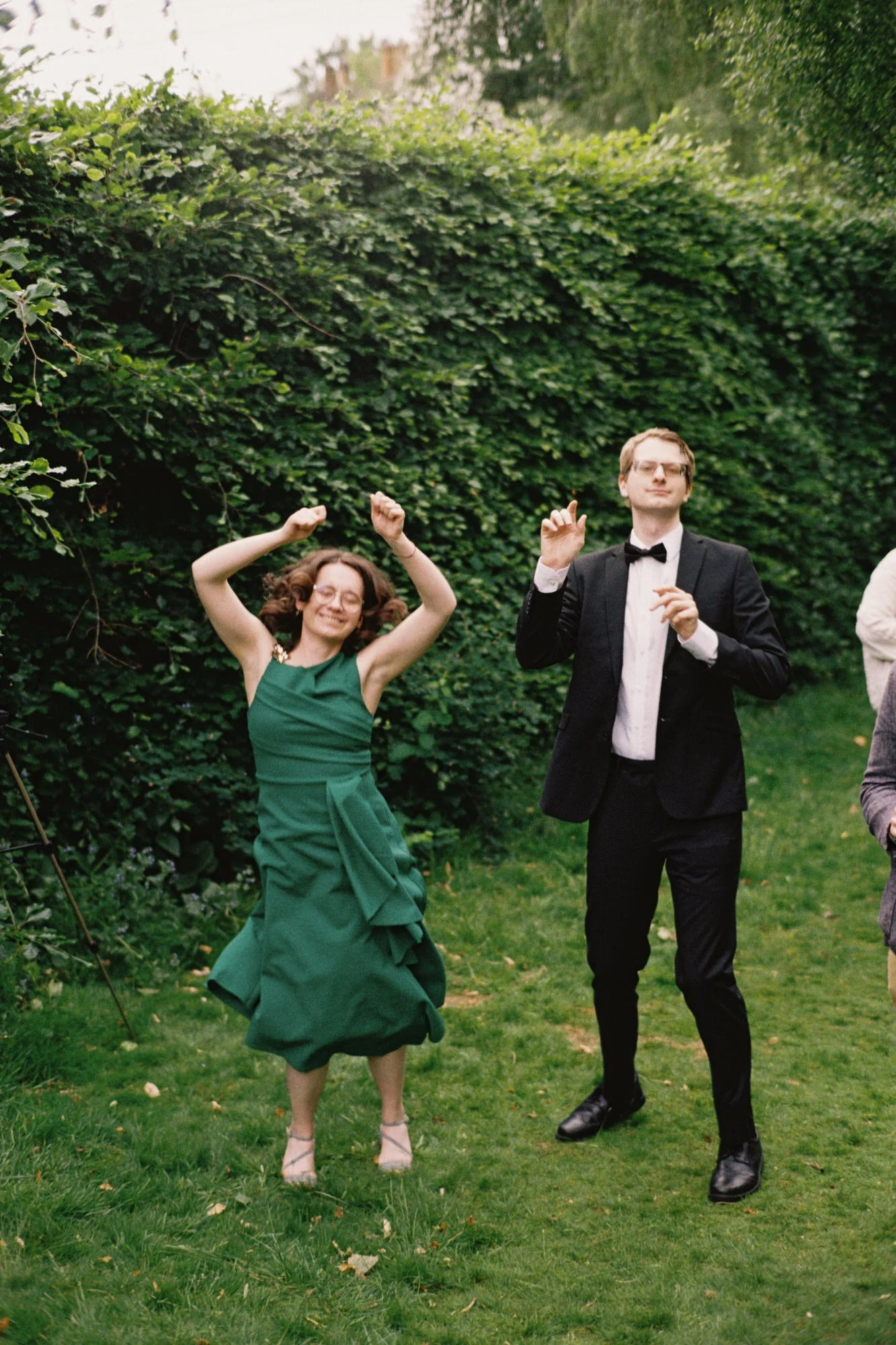 Natural wedding moment captured on 35mm film in Edinburgh