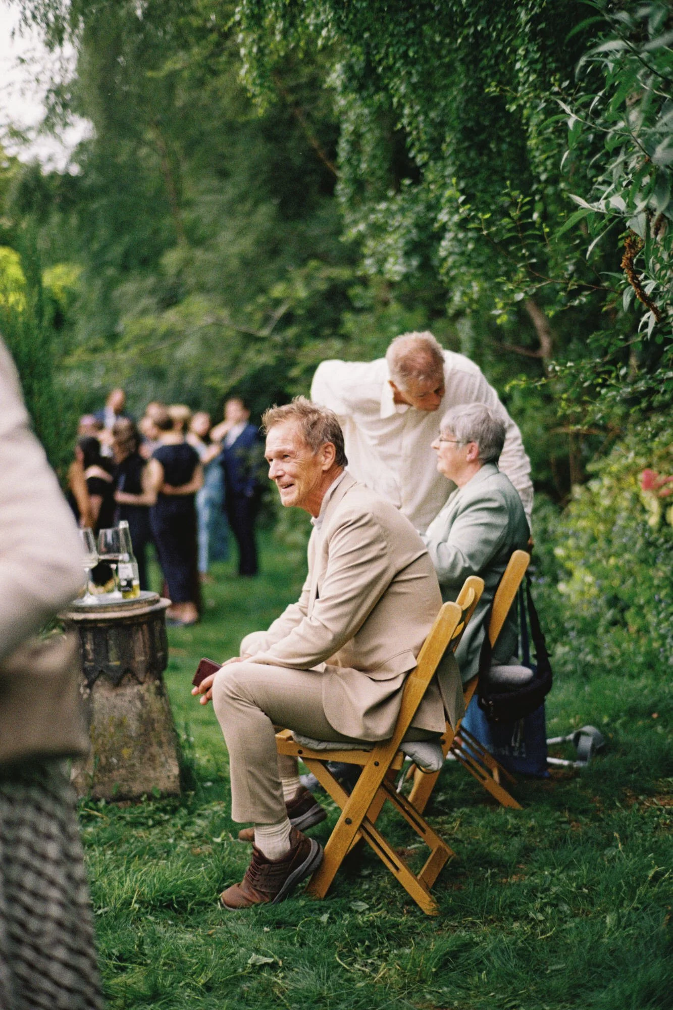 Analogue film photograph from an intimate Edinburgh garden wedding