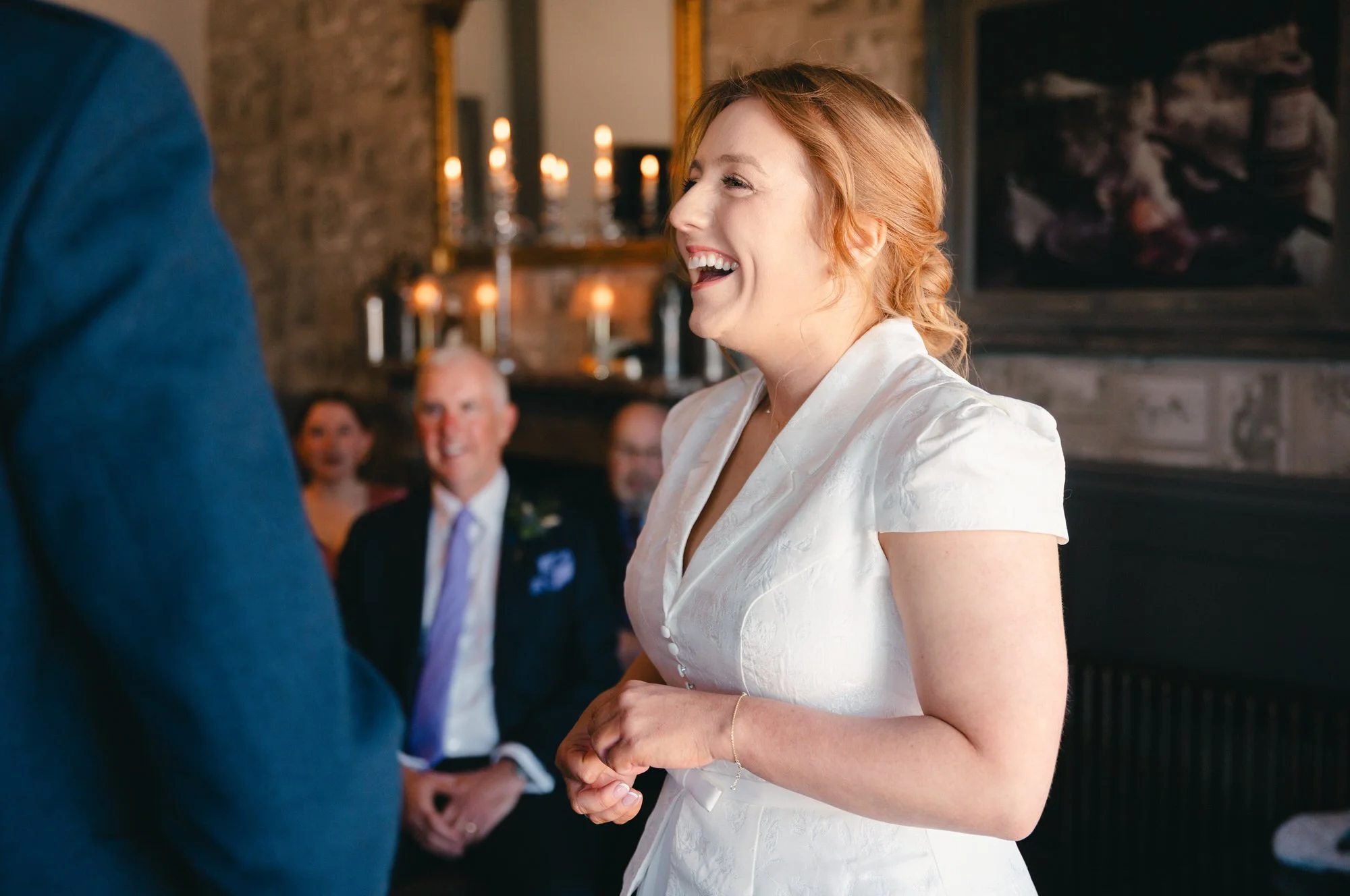 A quiet family moment before the wedding at Hotel du Vin St Andrews