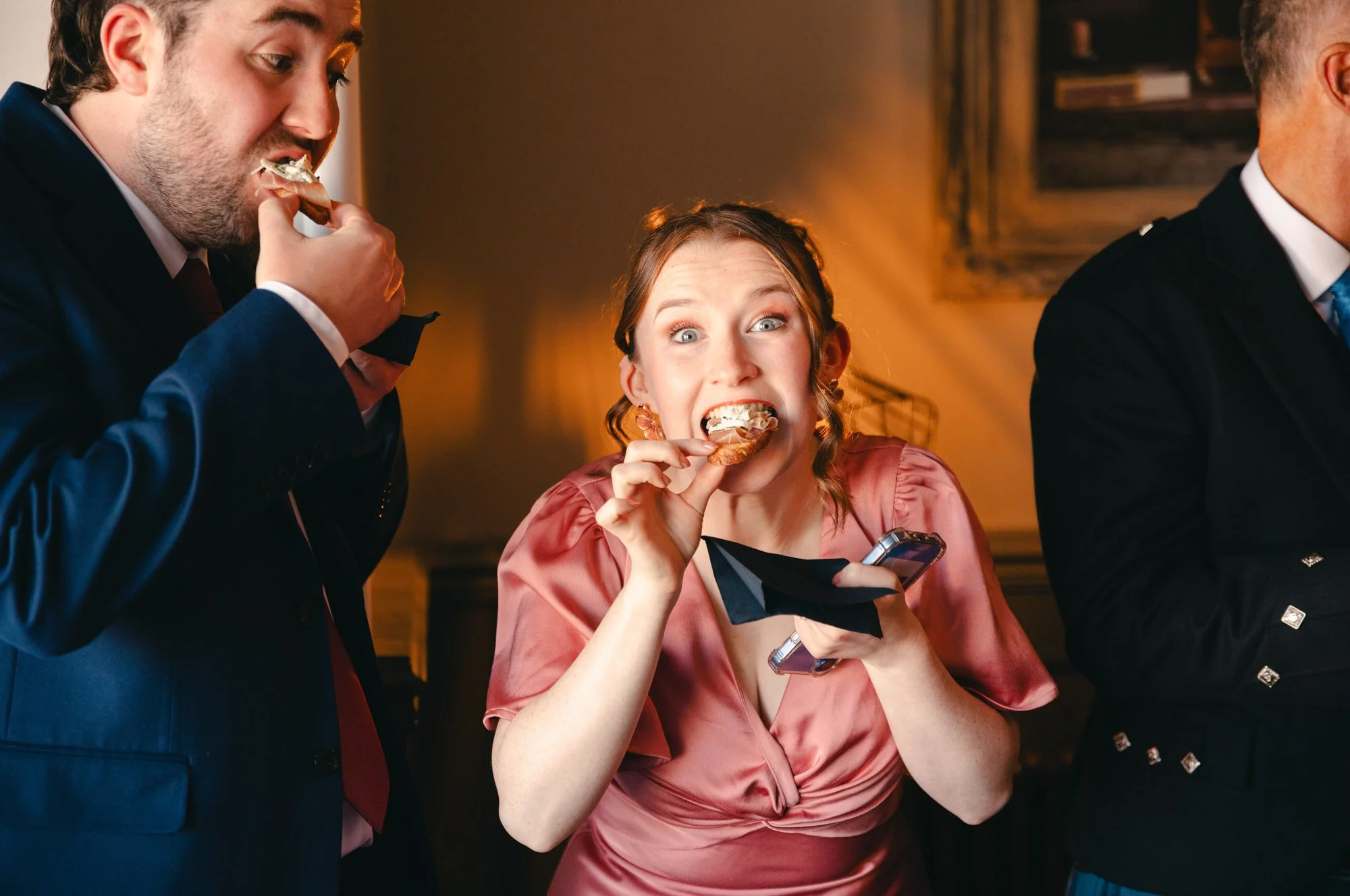 A quiet family moment before the wedding at Hotel du Vin St Andrews
