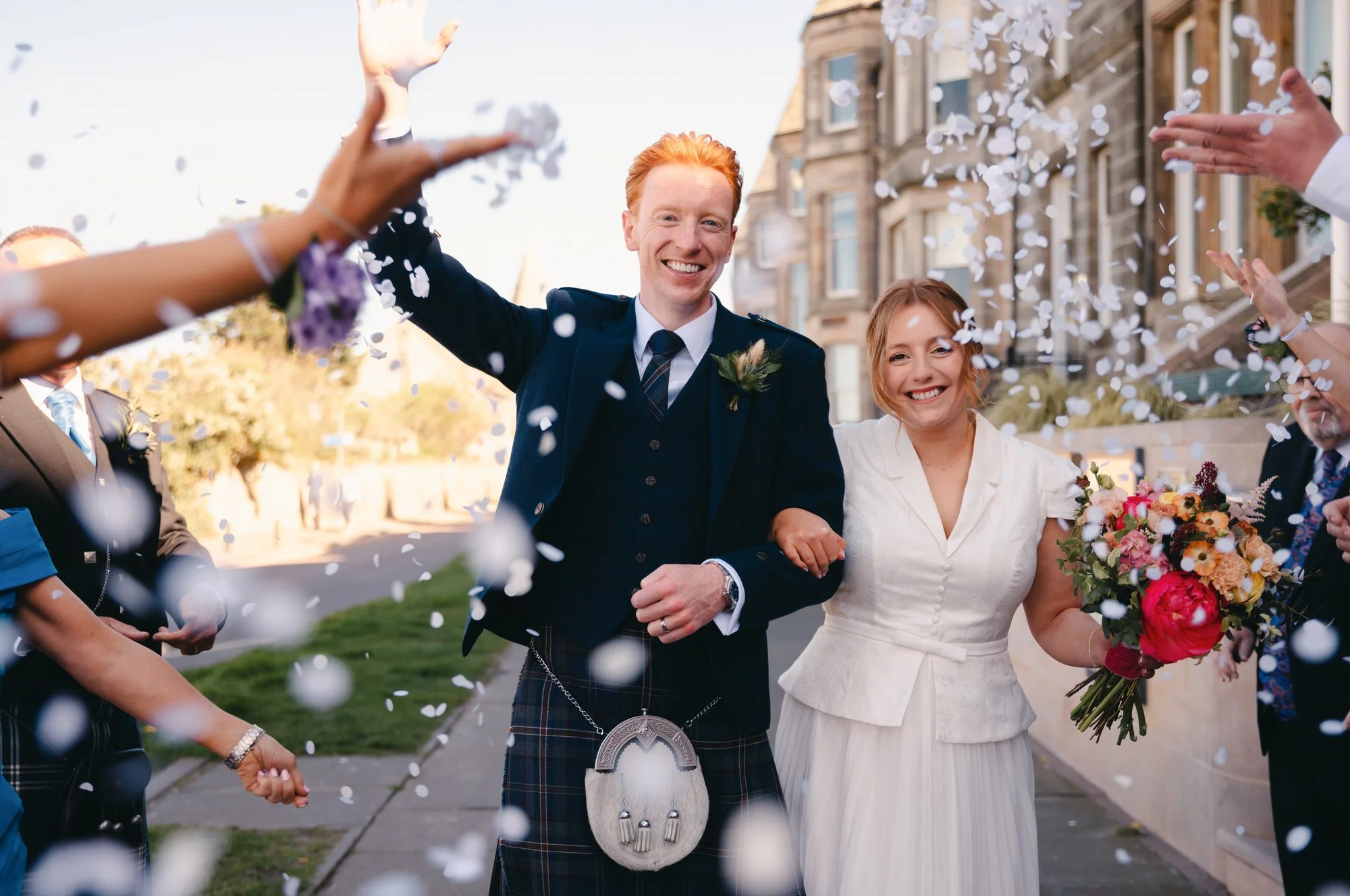 Susan Cassidy leading Hazel and Ally’s St Andrews wedding ceremony