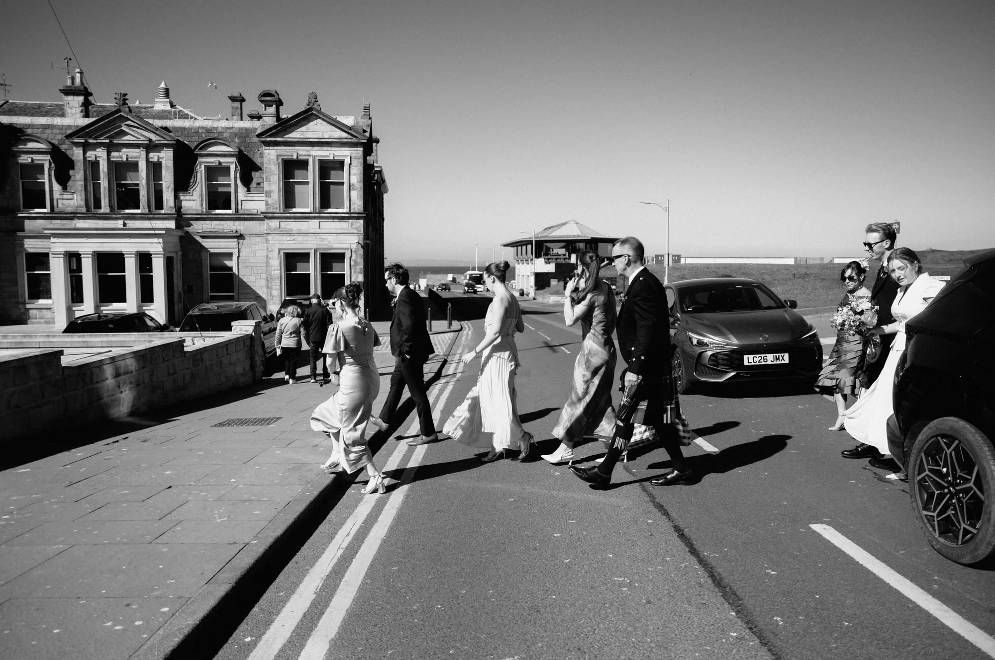 Hazel and Ally exchanging vows with close family in St Andrews