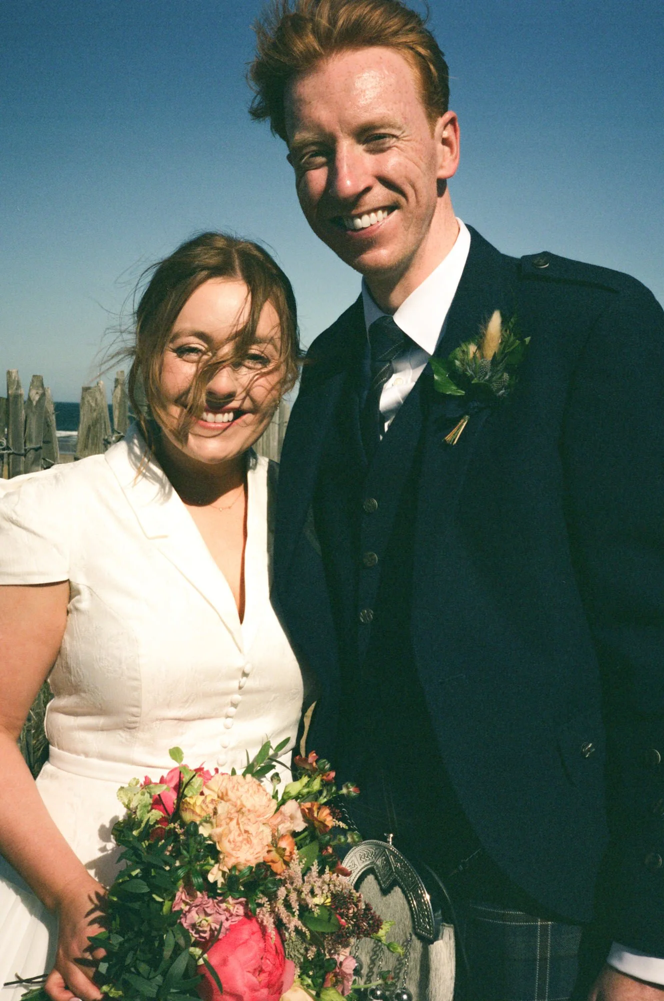Hazel and Ally exchanging vows with close family in St Andrews