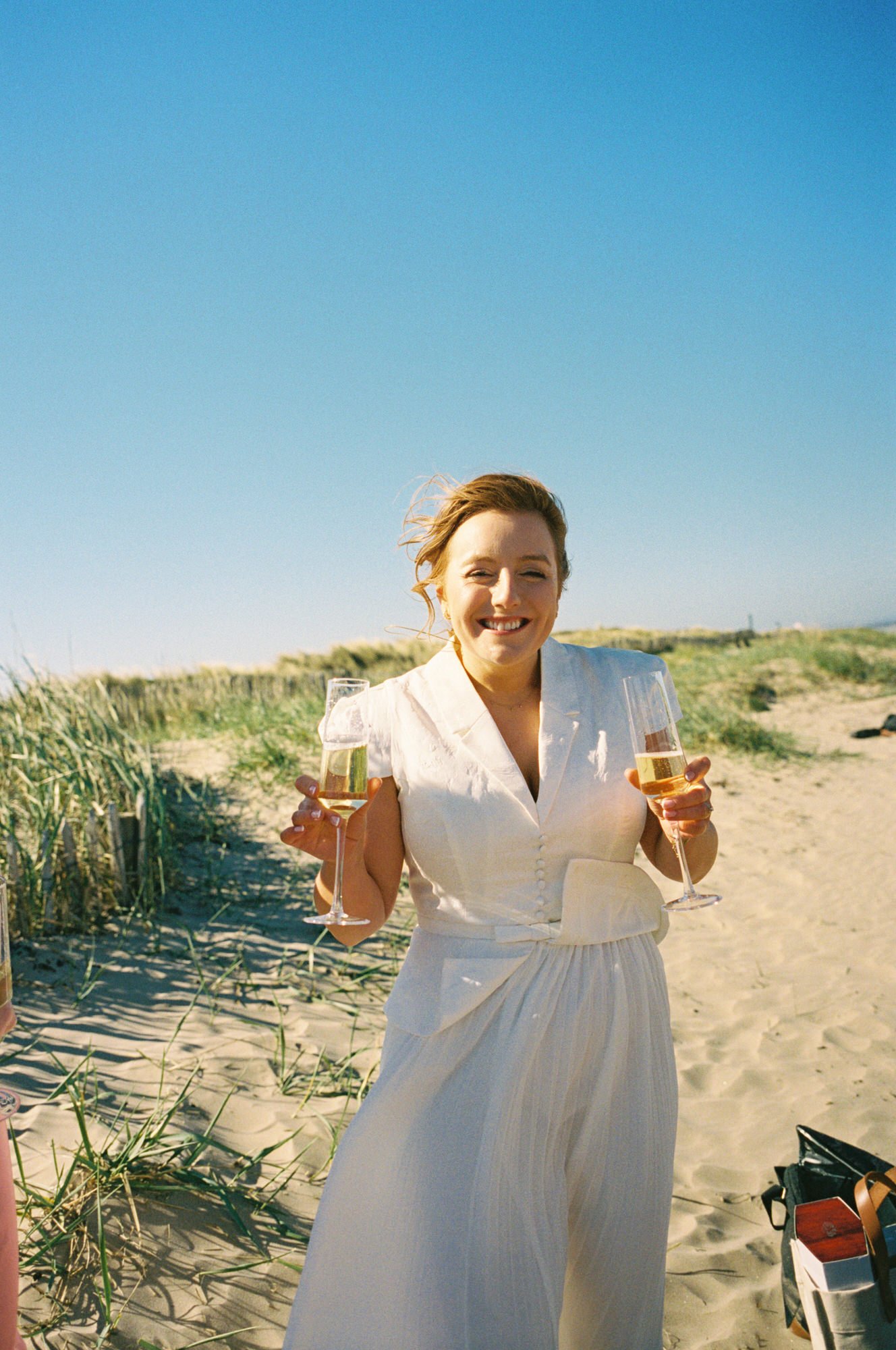 Documentary wedding photograph by the St Andrews coast