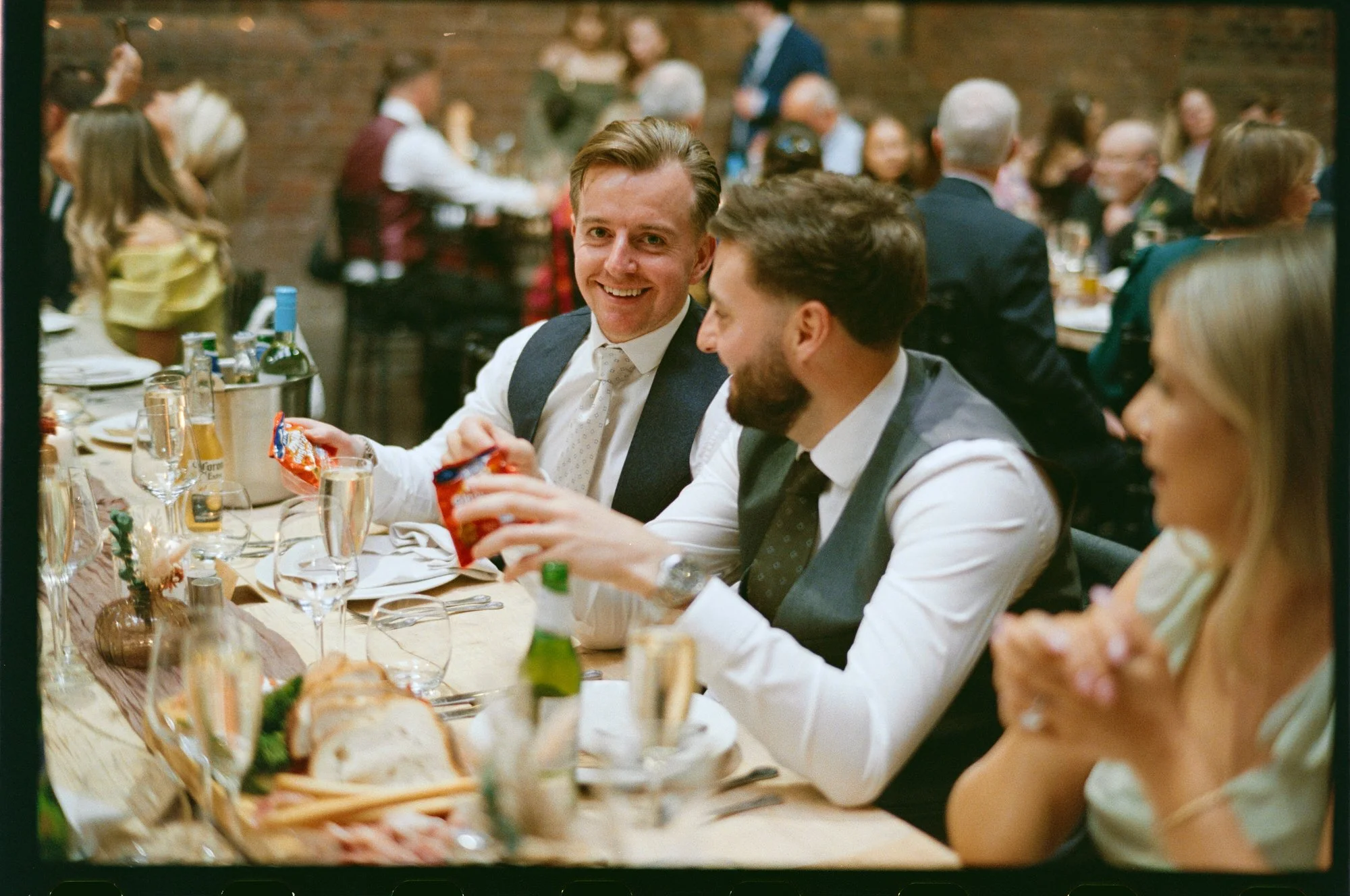 Ronnie piping Hazel and Ally into their Glasgow reception