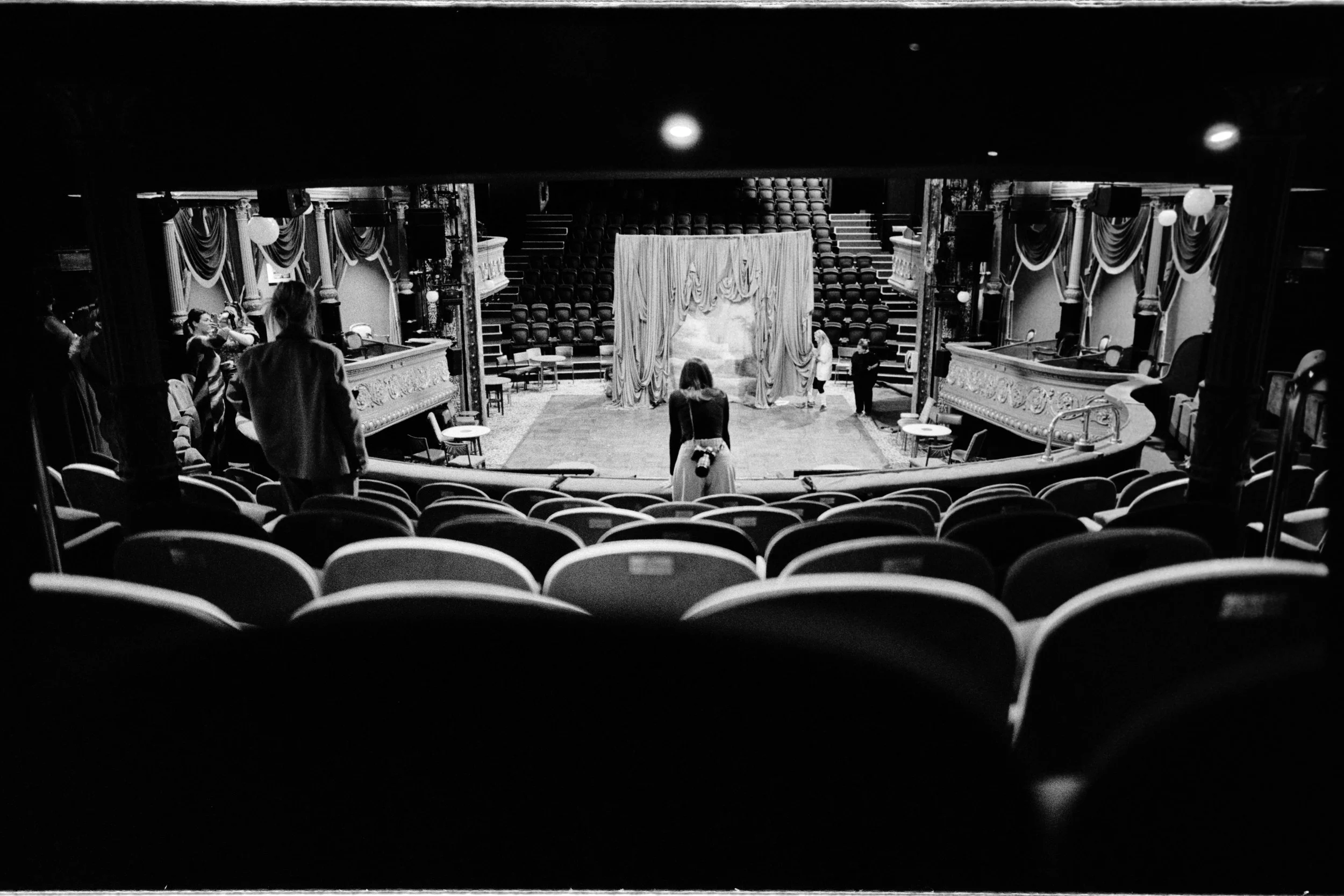 Royal Lyceum Theatre stage photographed in black and white on Ilford HP5 film