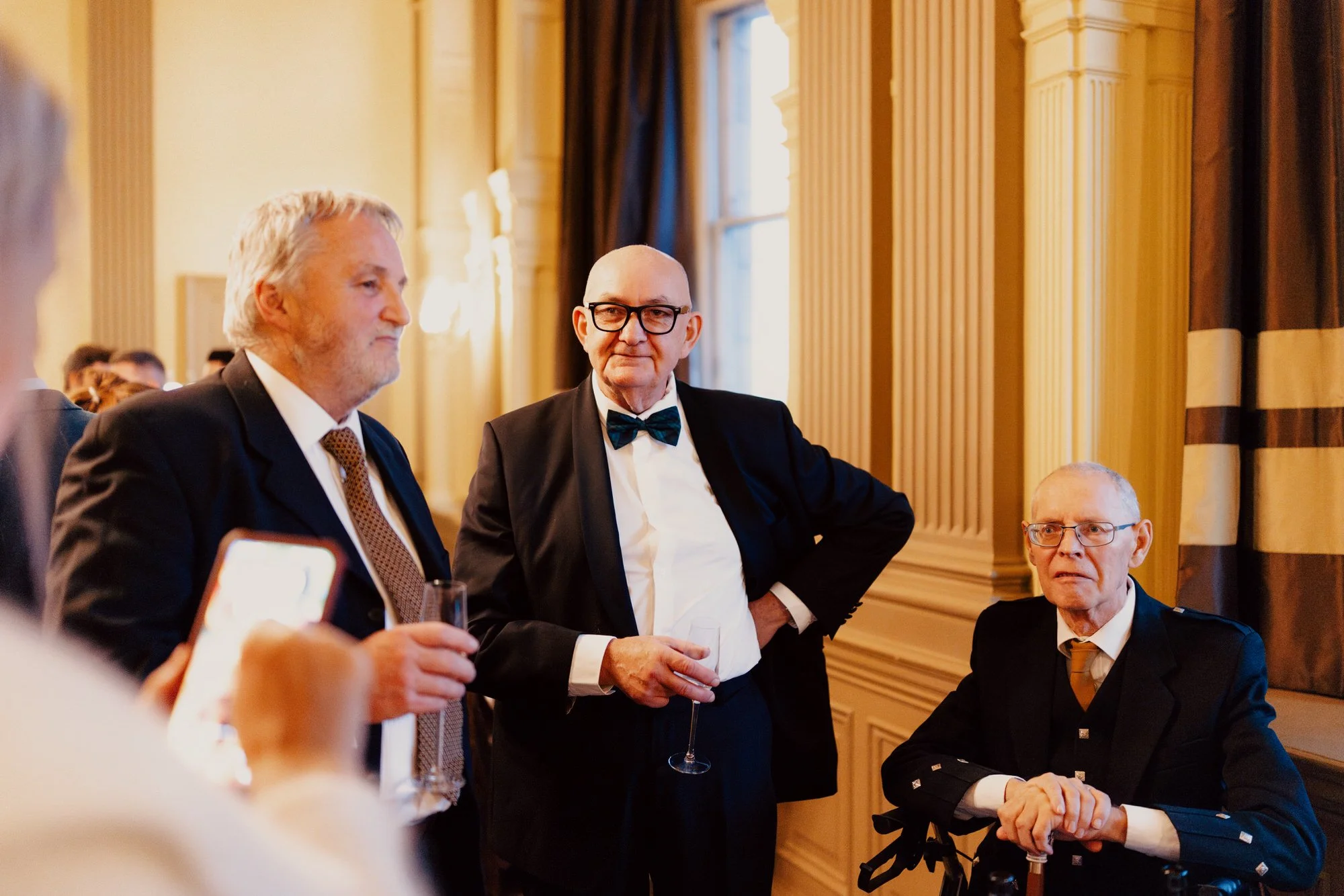Wedding guests enjoying the reception at the Balmoral.