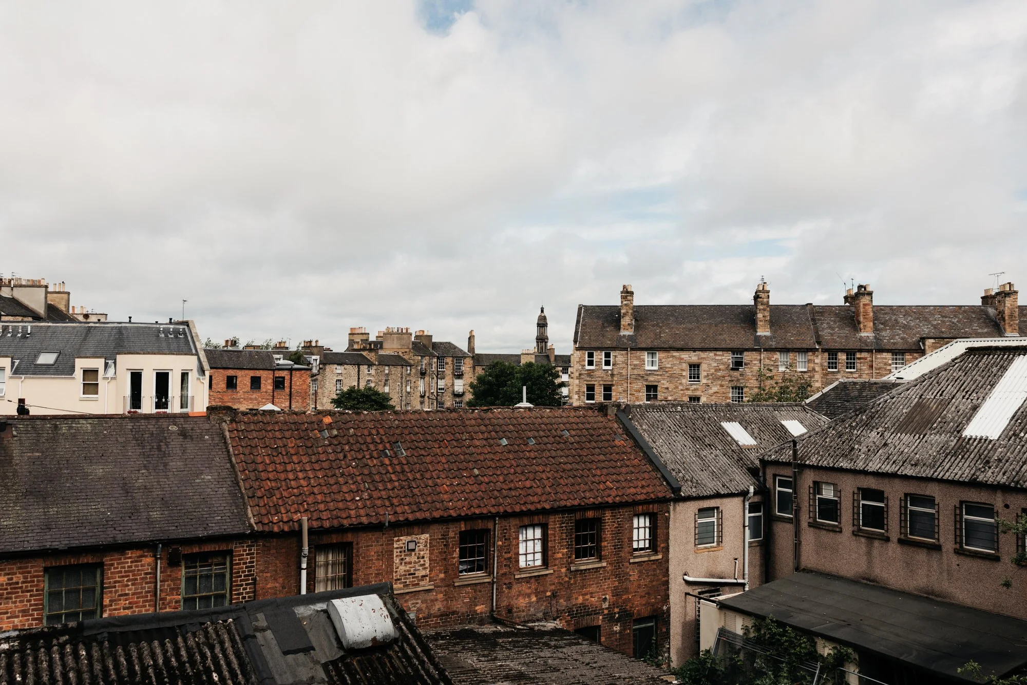 Edinburgh rooftops on Jackie and Briony’s wedding morning