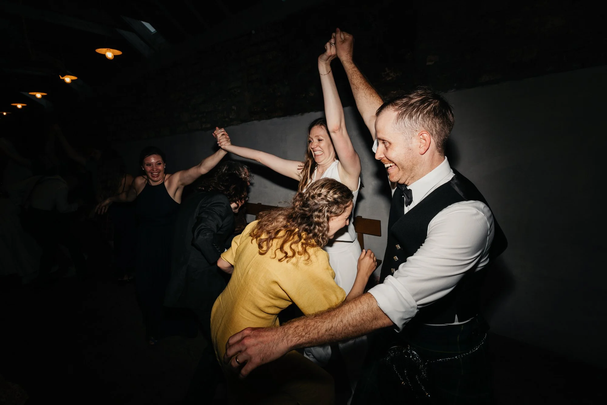 Guests twirling on the dance floor